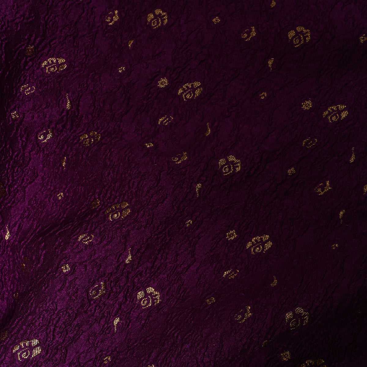 Orchid Purple Gold Zari Butti Jamawar Silk Fabric