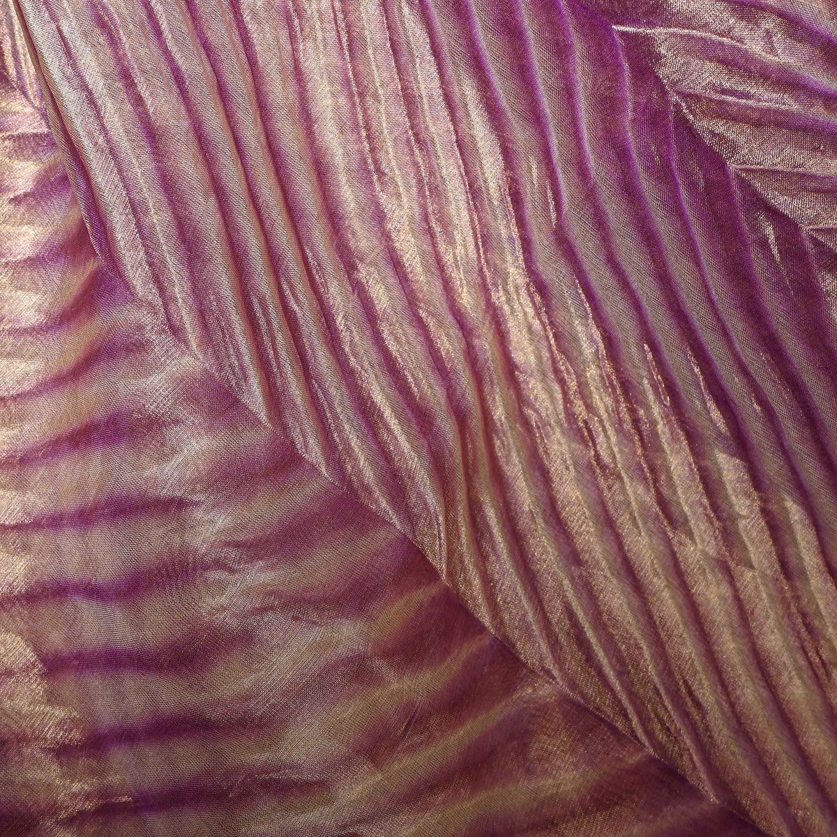 Bright Purple Zig-Zag Gold Bandhani Fabric