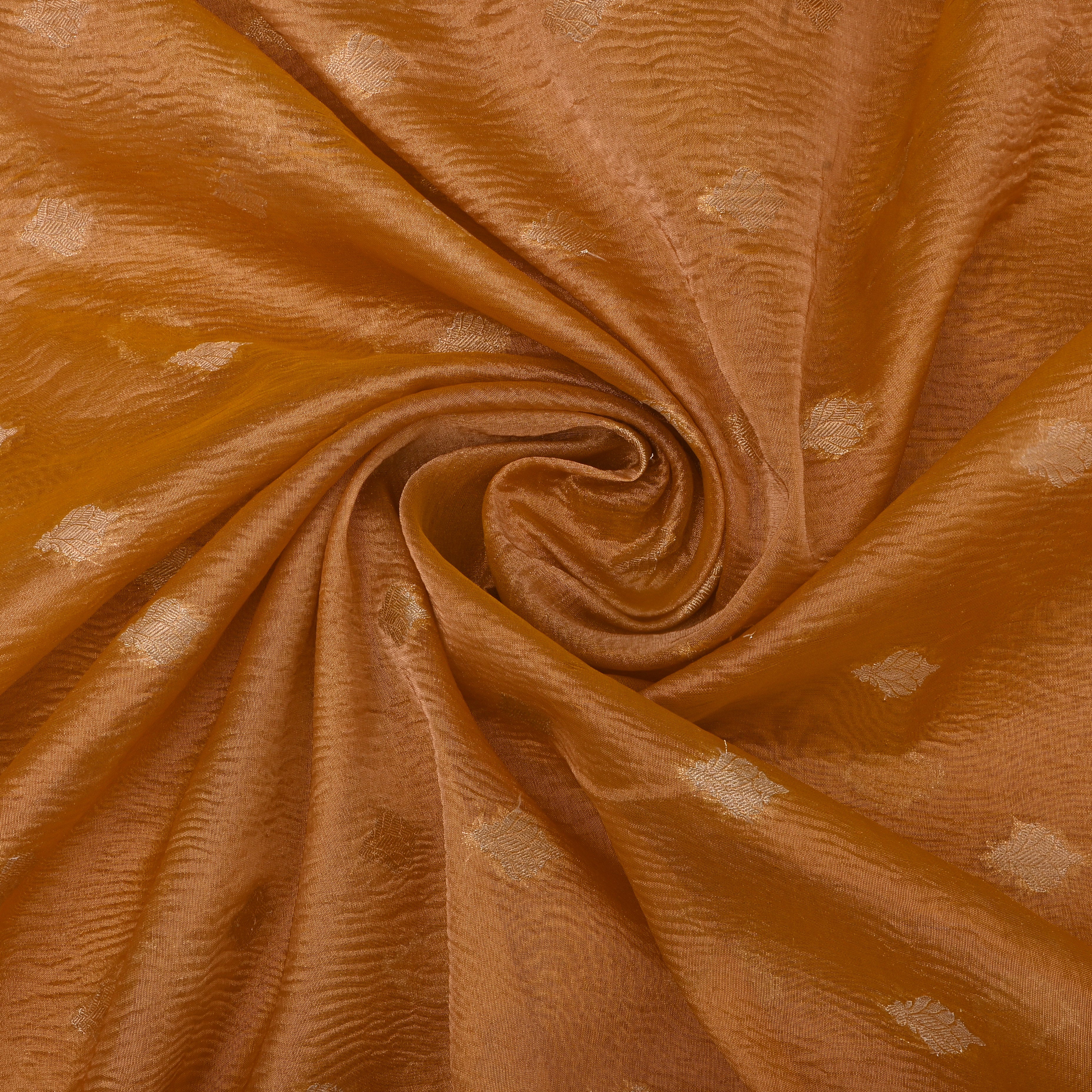 California Peach Jamawar Tissue Fabric With Contrast Border