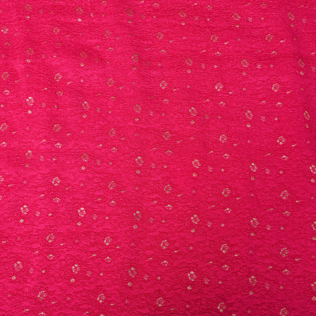 Rose Pink Gold Zari Butti Jamawar Silk Fabric