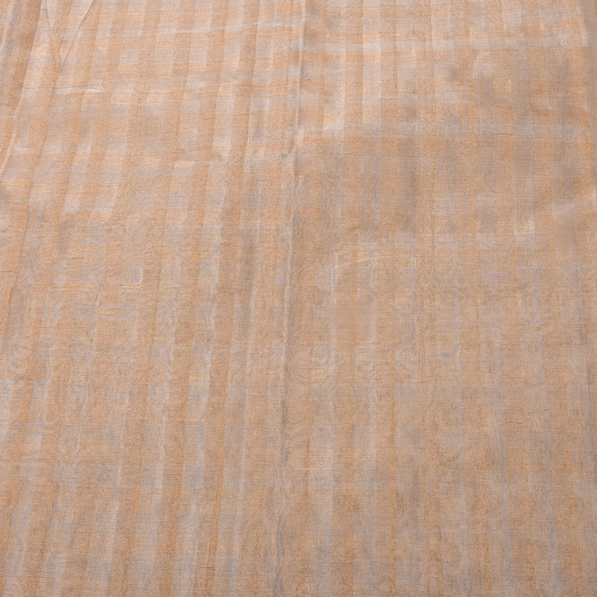 Oat Dual Tone Check Organza Tissue Fabric