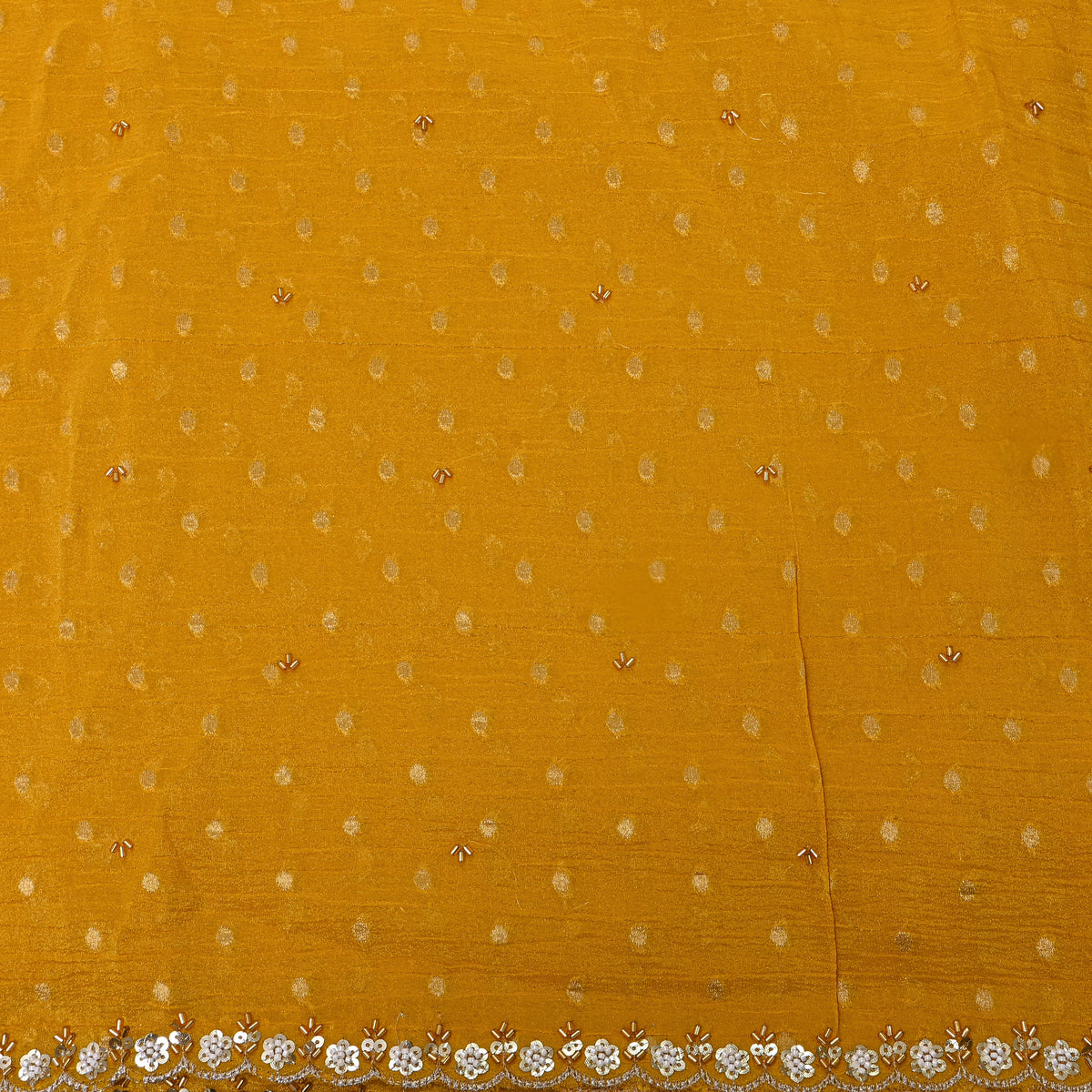 Yellow Scallop Butti Embroidered Tissue