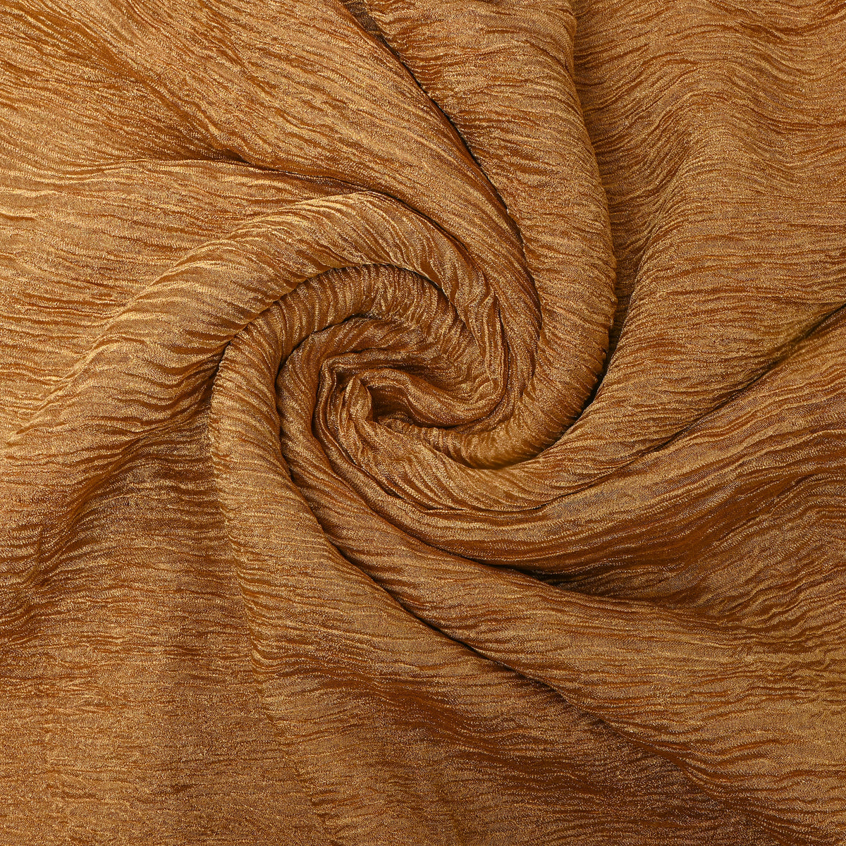 Plain Burnt Orange Crushed Tissue Fabric