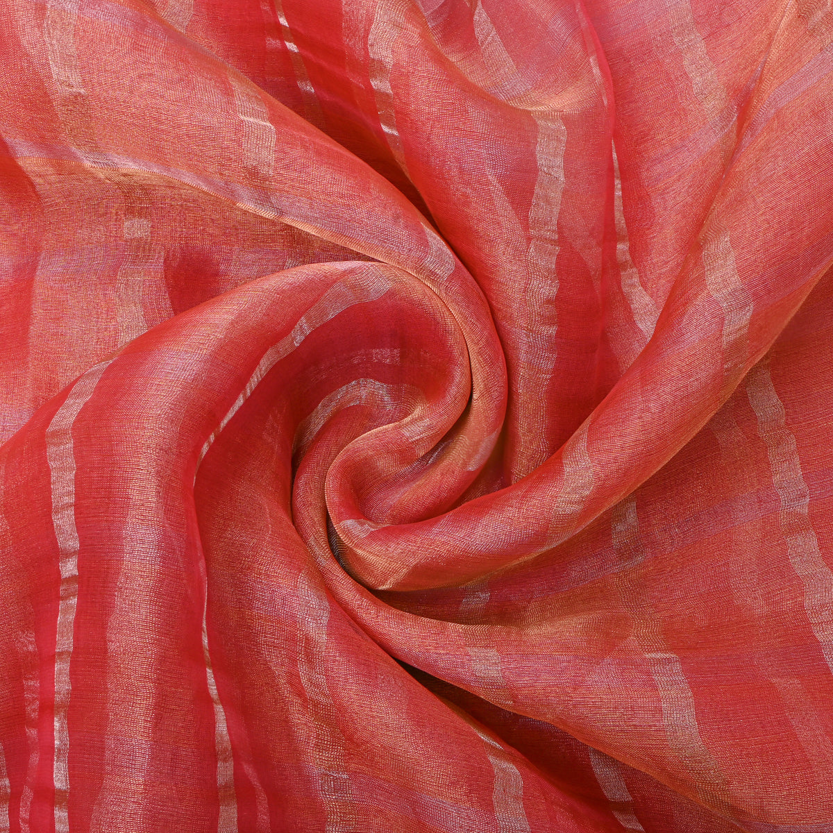 Apricot Checks Organza Tissue Fabric