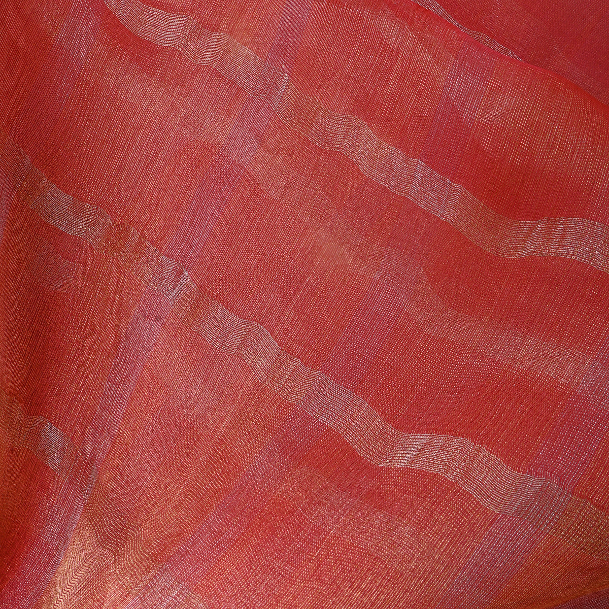 Apricot Checks Organza Tissue Fabric