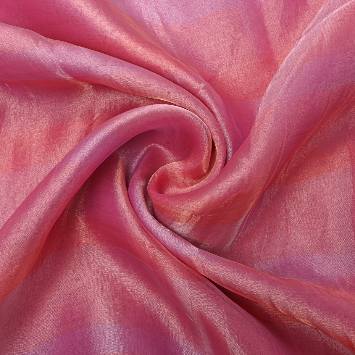 Blush Pink Stripes Organza Tissue Fabric