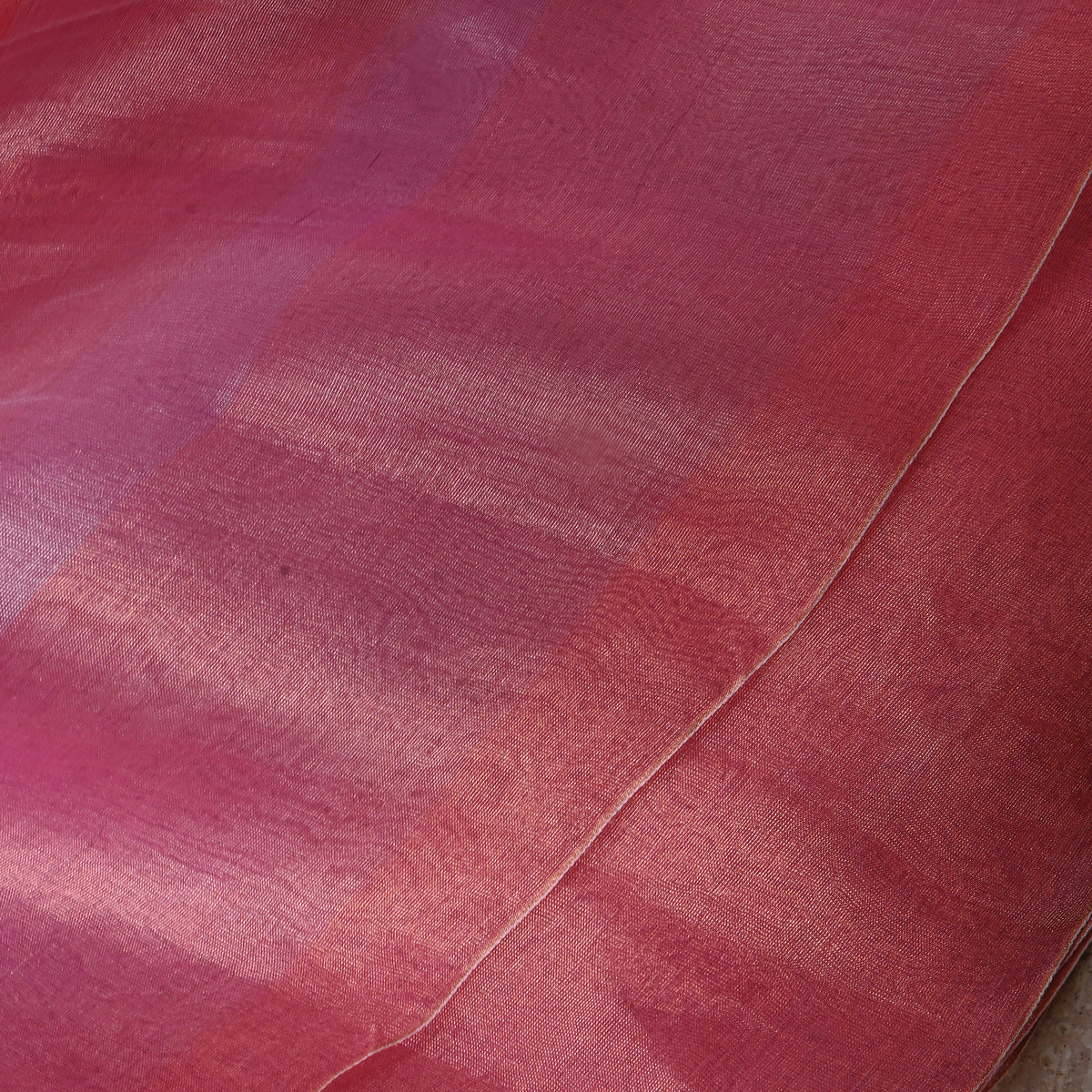 Blush Pink Stripes Organza Tissue Fabric