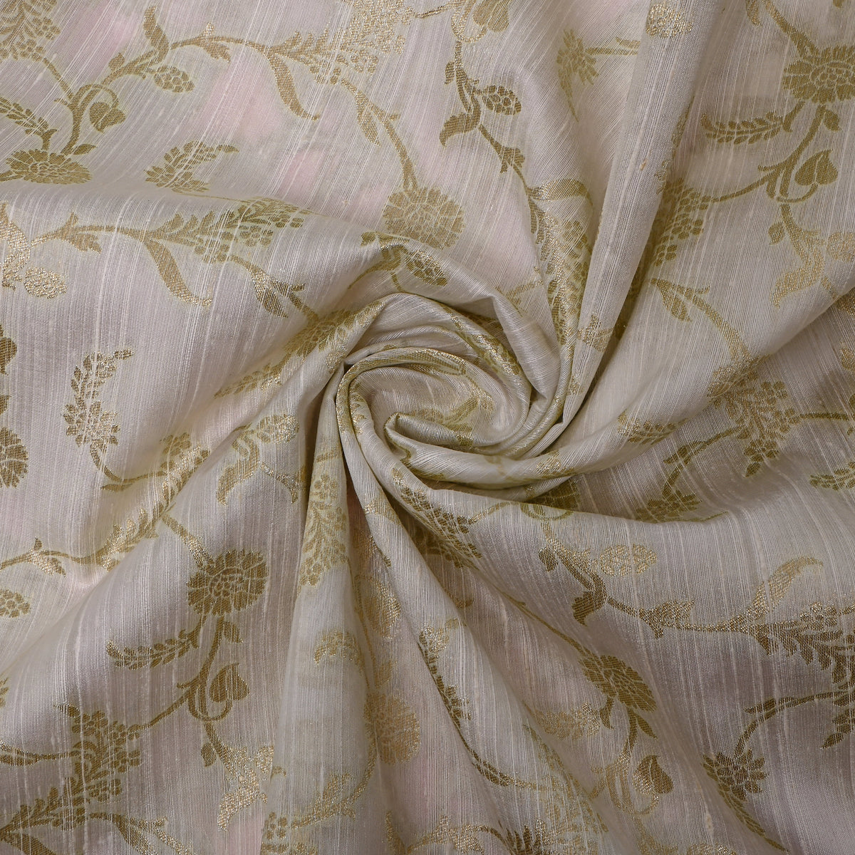 White Gold Jaal Woven Jamawar Silk