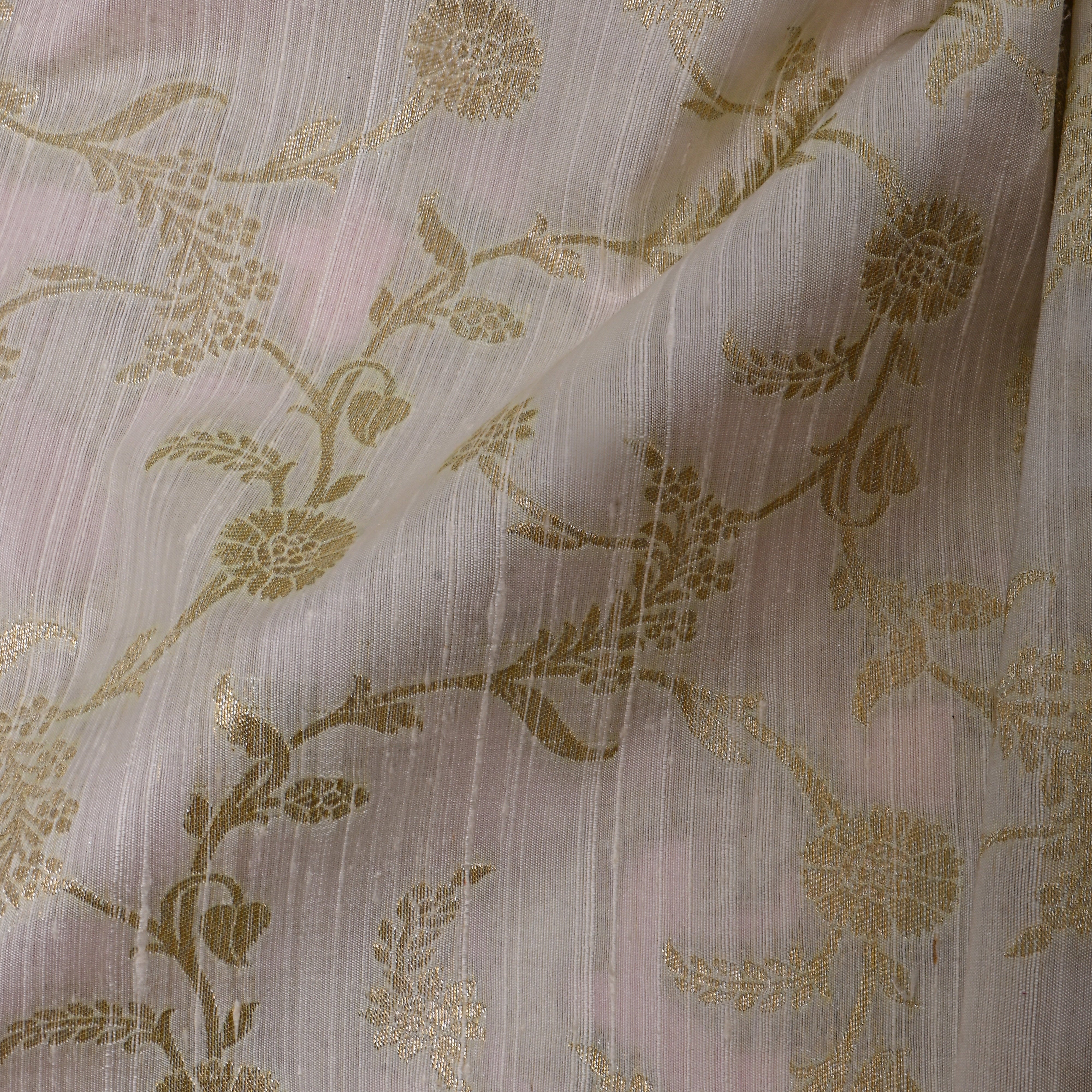 White Gold Jaal Woven Jamawar Silk