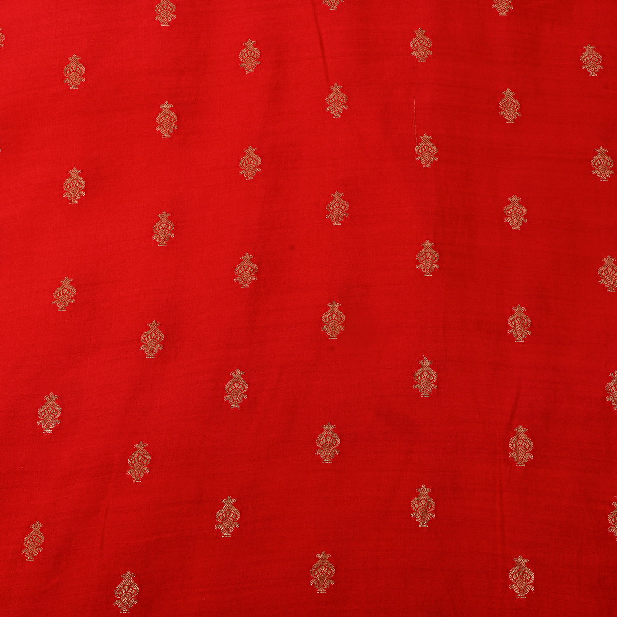 Red Jamawar Silk With Antique Gold Butti