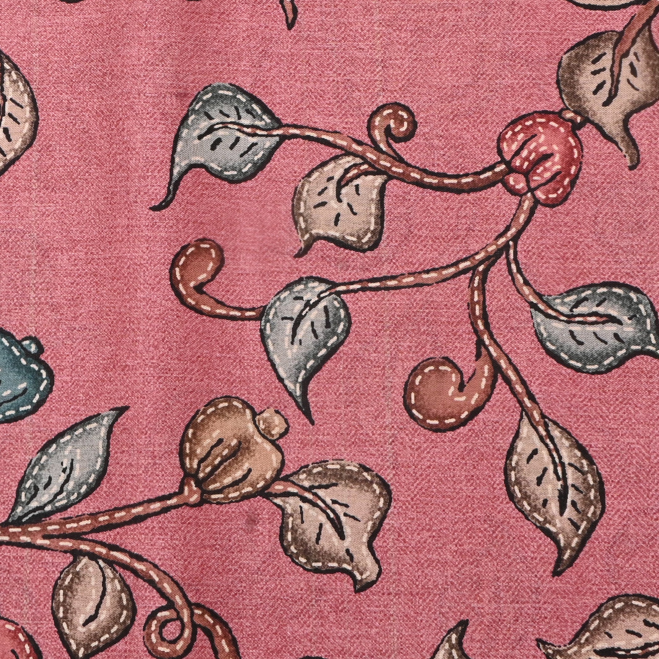 Rose Quartz Pink Tussar Fabric With Printed Design