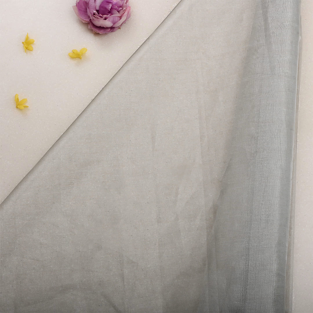 Silver Tissue Solid Fabric