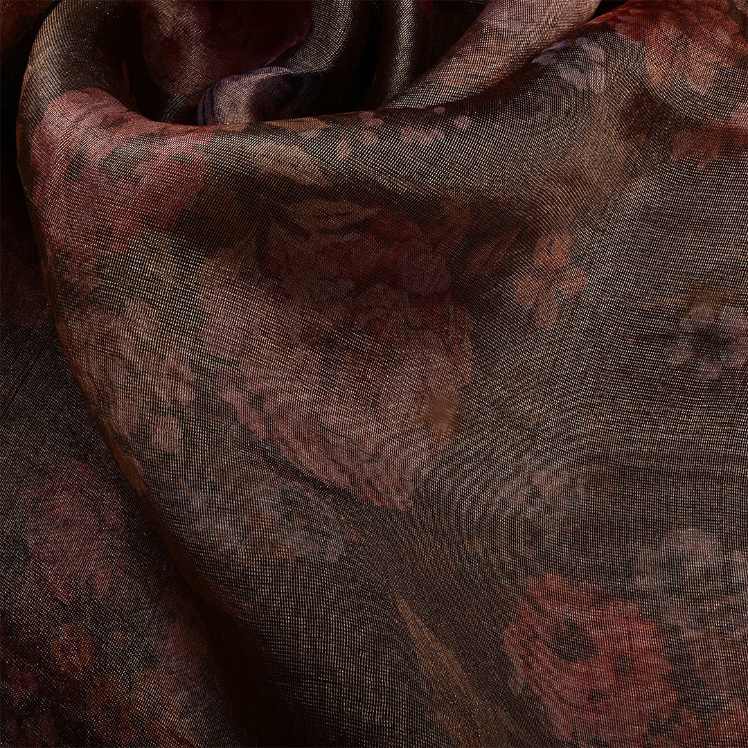 Cork Brown Tissue Printed Fabric