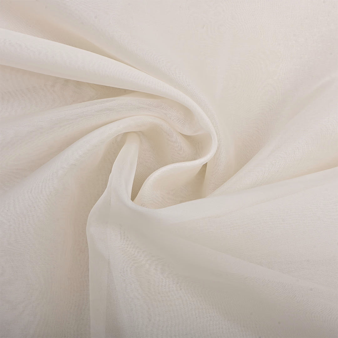 Bright White Organza Solid Fabric