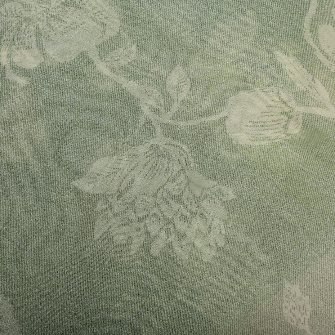 Lemon Grass Green Organza Floral Printed Fabric