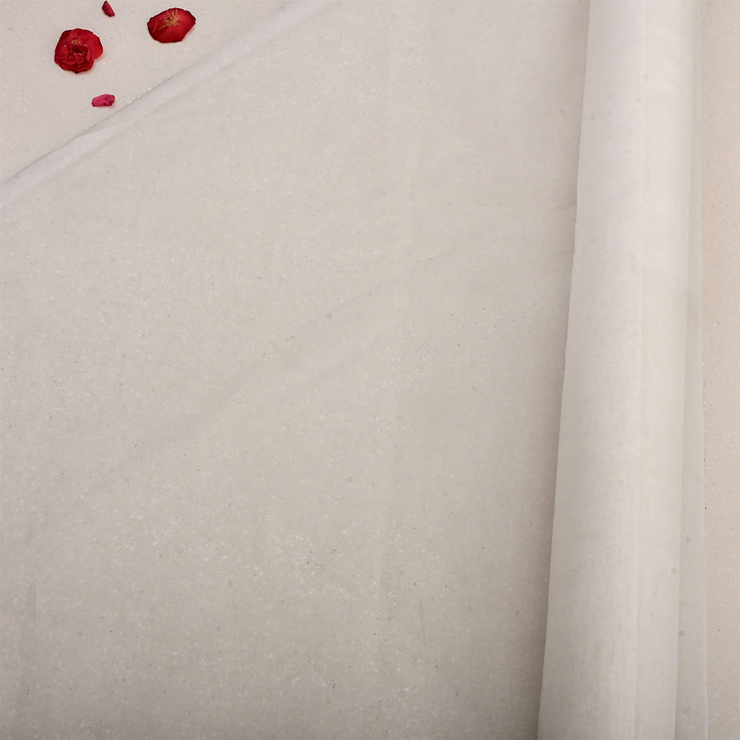 Pure White Tissue Solid Fabric