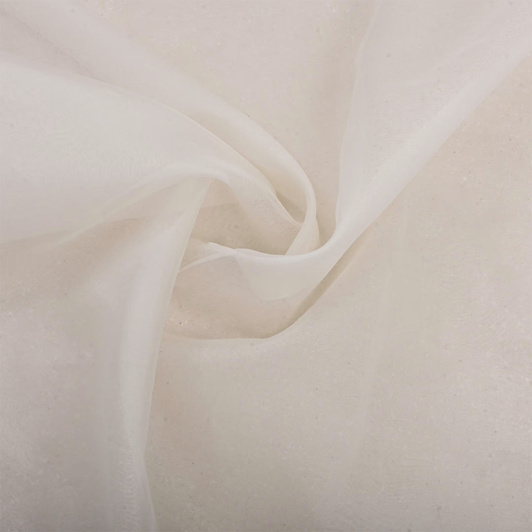 Off White Organza Solid Fabric