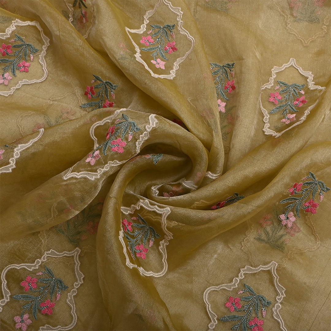 Dull Brown Tissue Patch Work Fabric