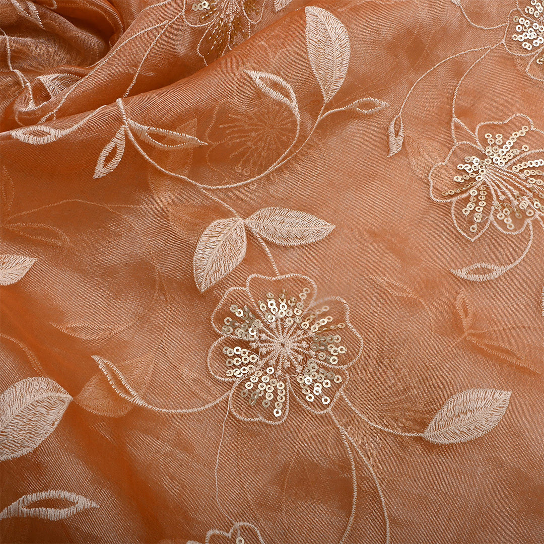 Burning Sand Tissue Embroidered Fabric