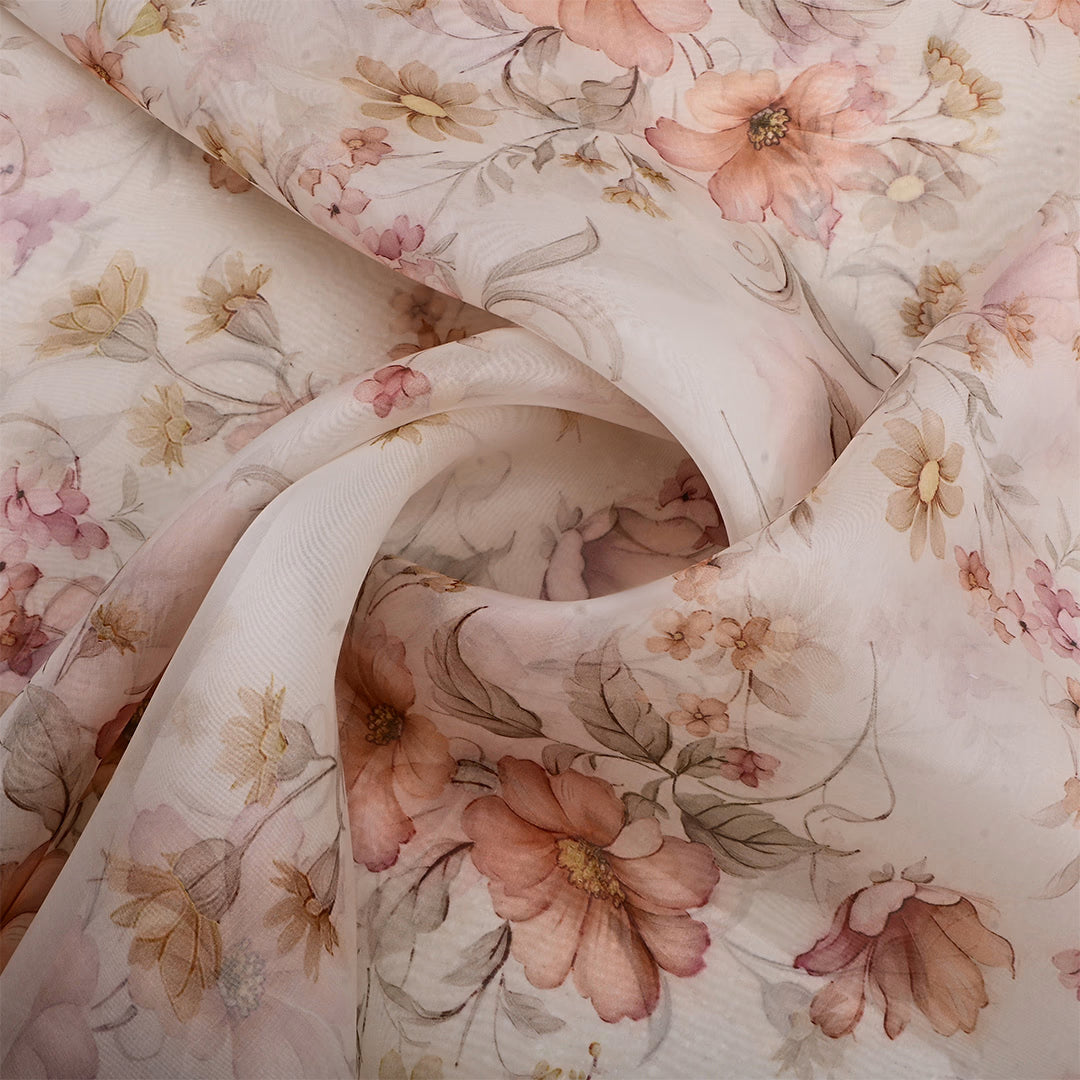 Cold Turkey Organza Floral Printed Fabric