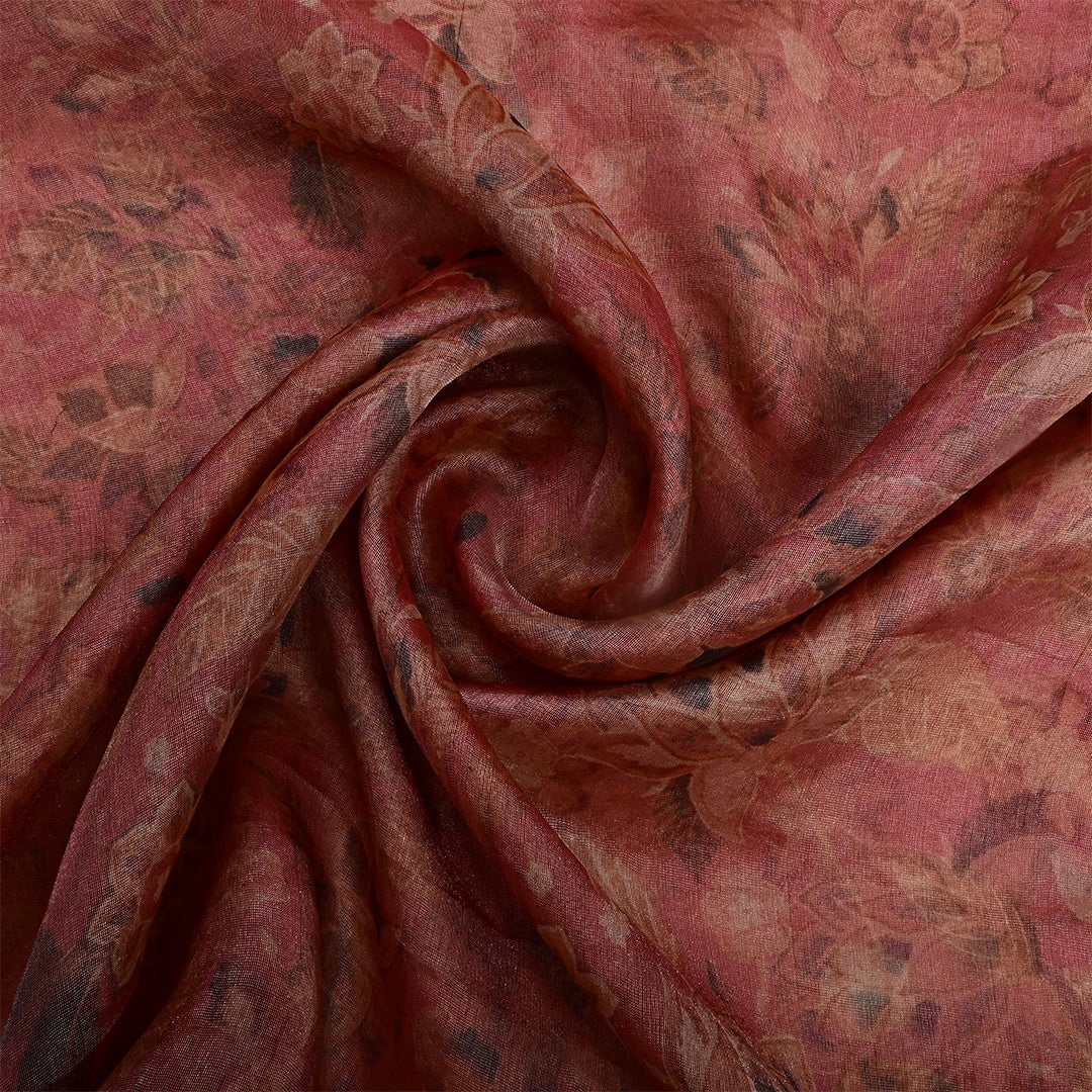 Dusty Rose Tissue Printed Fabric