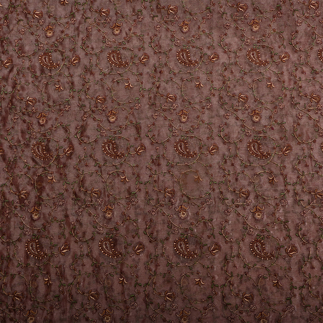 Coffee Bean Tissue Embroidered Fabric