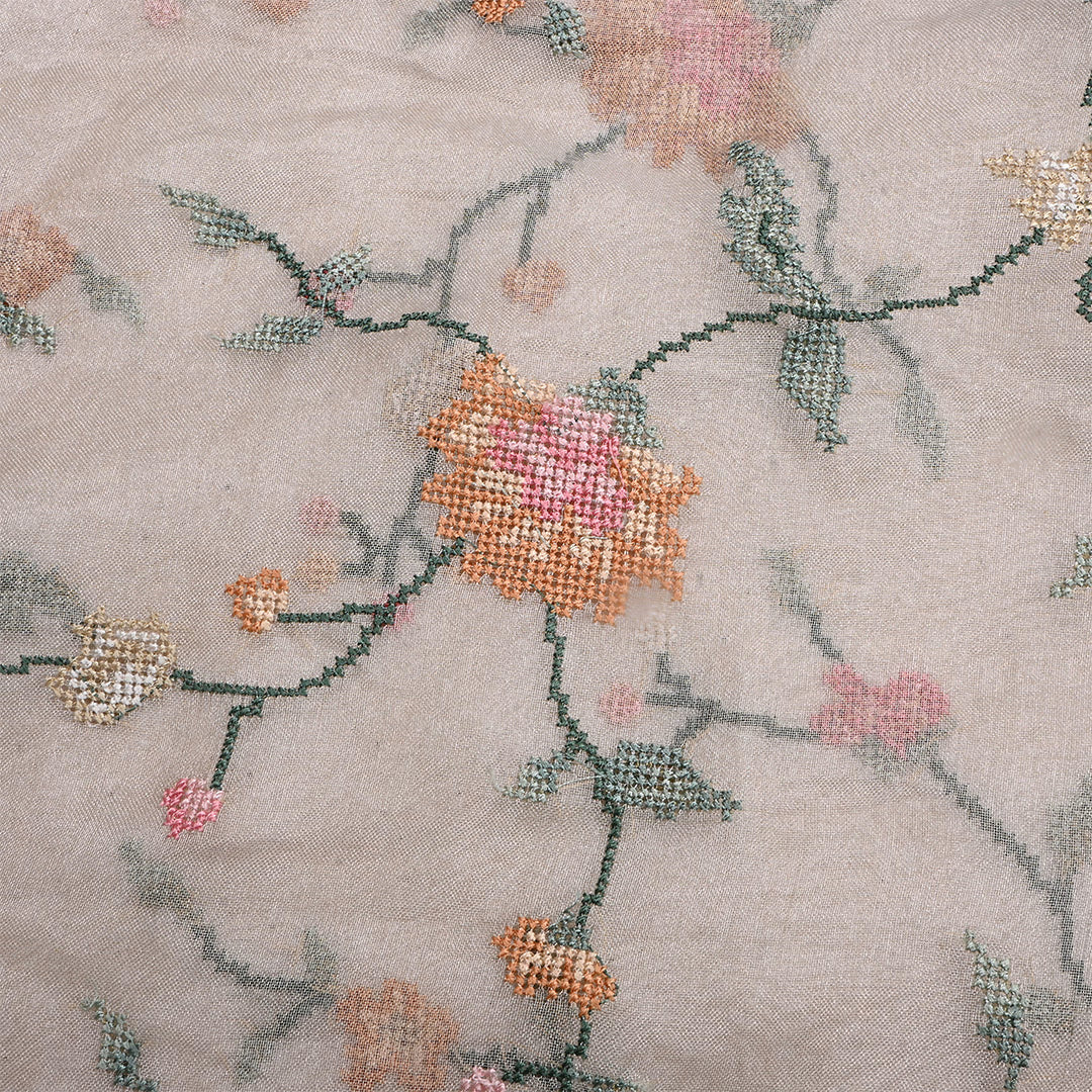 Light Silver Tissue Petit Point Embroidery Fabric