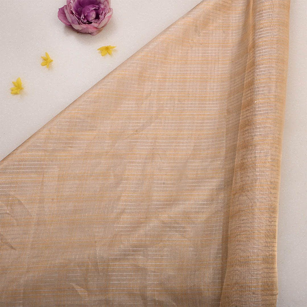 Gold Jamawar Tissue Striped Fabric