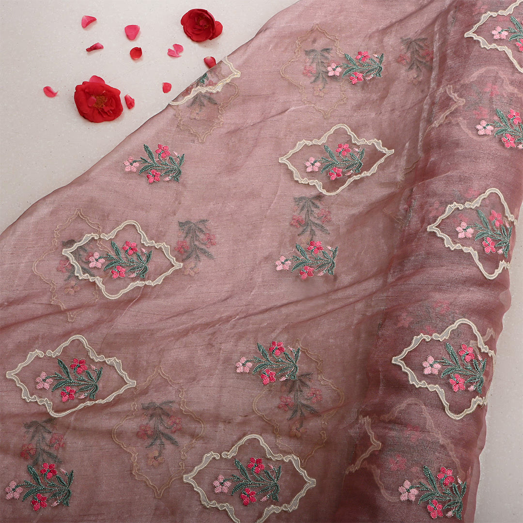 Rosy Brown Tissue Patch Work Fabric