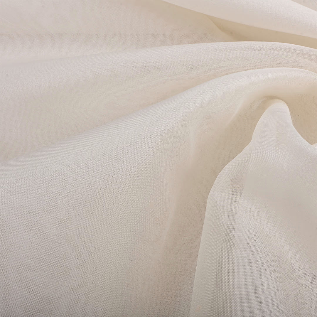 Bright White Organza Solid Fabric