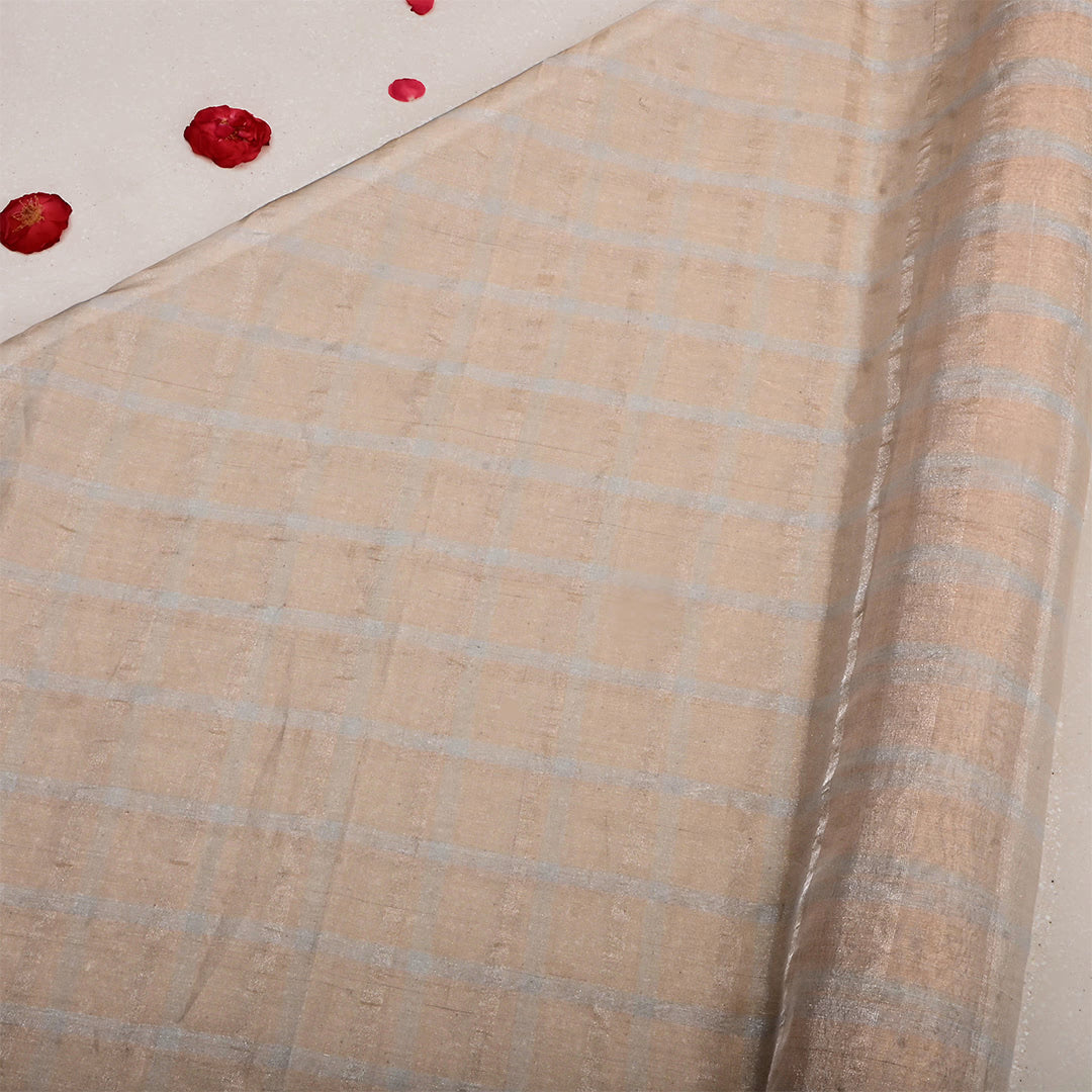 Light Gold Checks Pattern Fabric