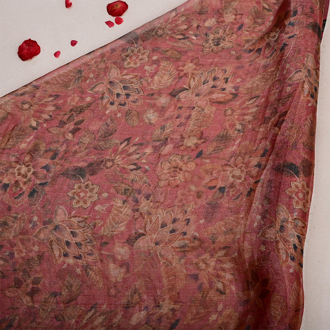 Dusty Rose Tissue Printed Fabric