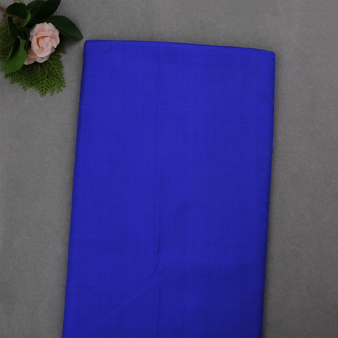 Sapphire Blue Kanjivaram Silk Fabric With Butti'S