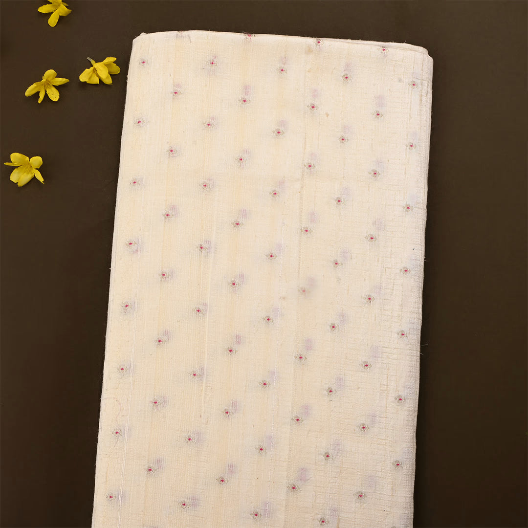 Buttercream Jamawar Dupion Weaved Fabric