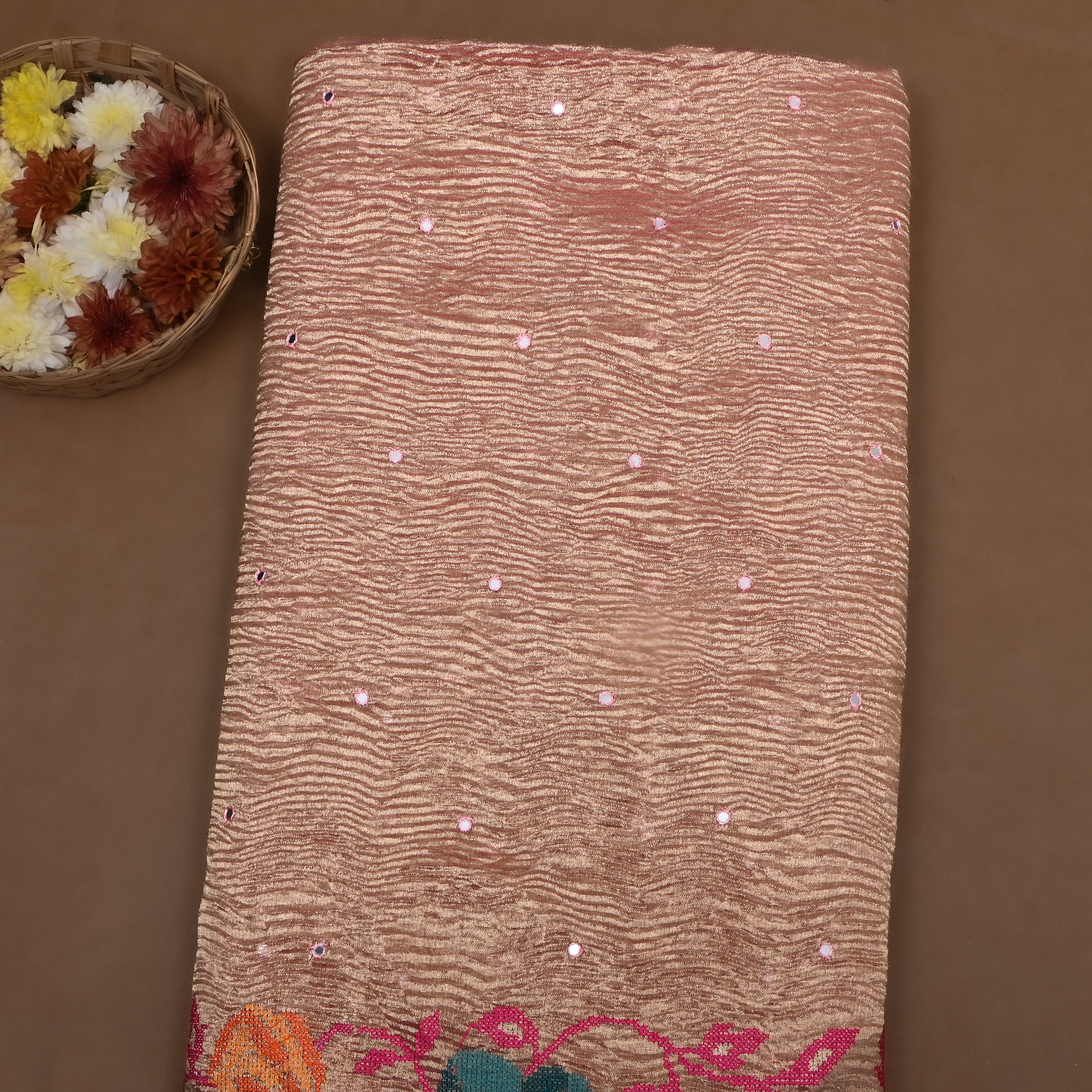 Copper Cross Stitch Tissue Fabric