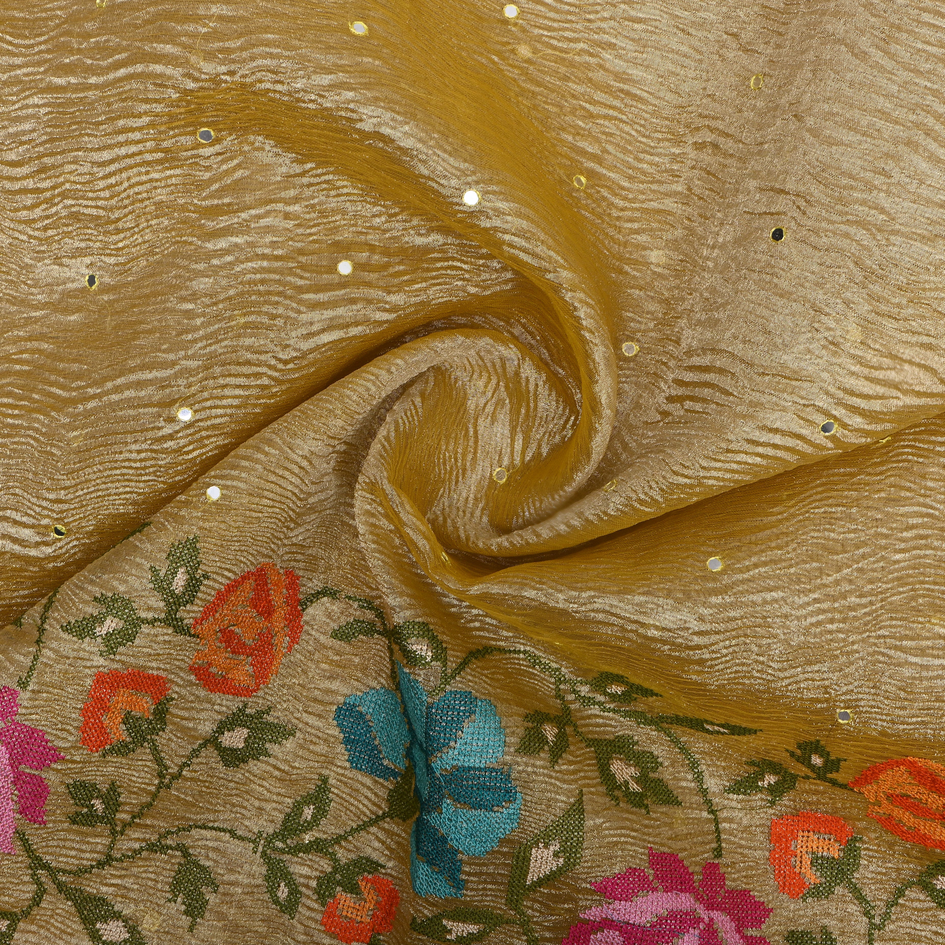 Golden Cross Stitch Tissue Fabric