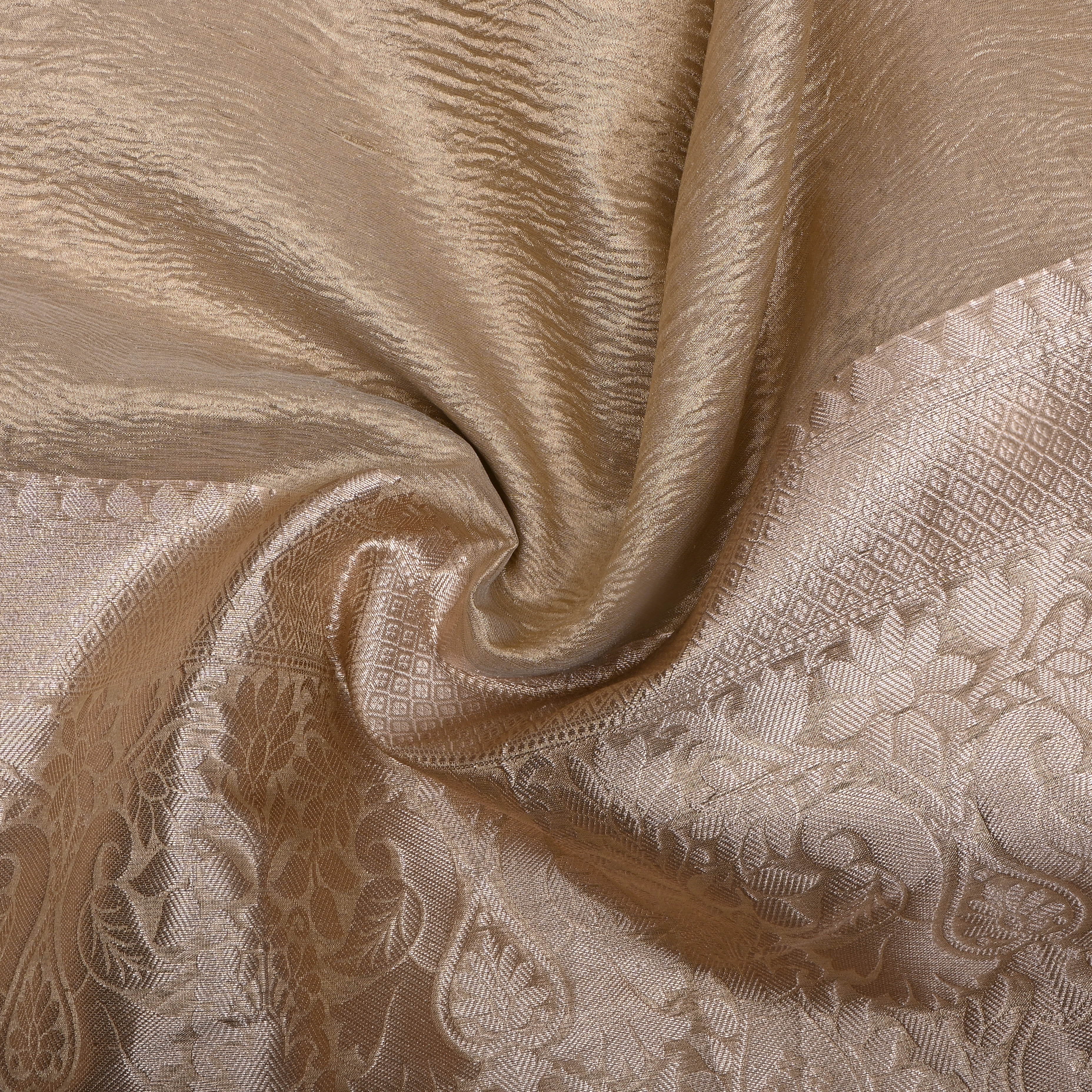 Golden Zari Woven Tissue Fabric