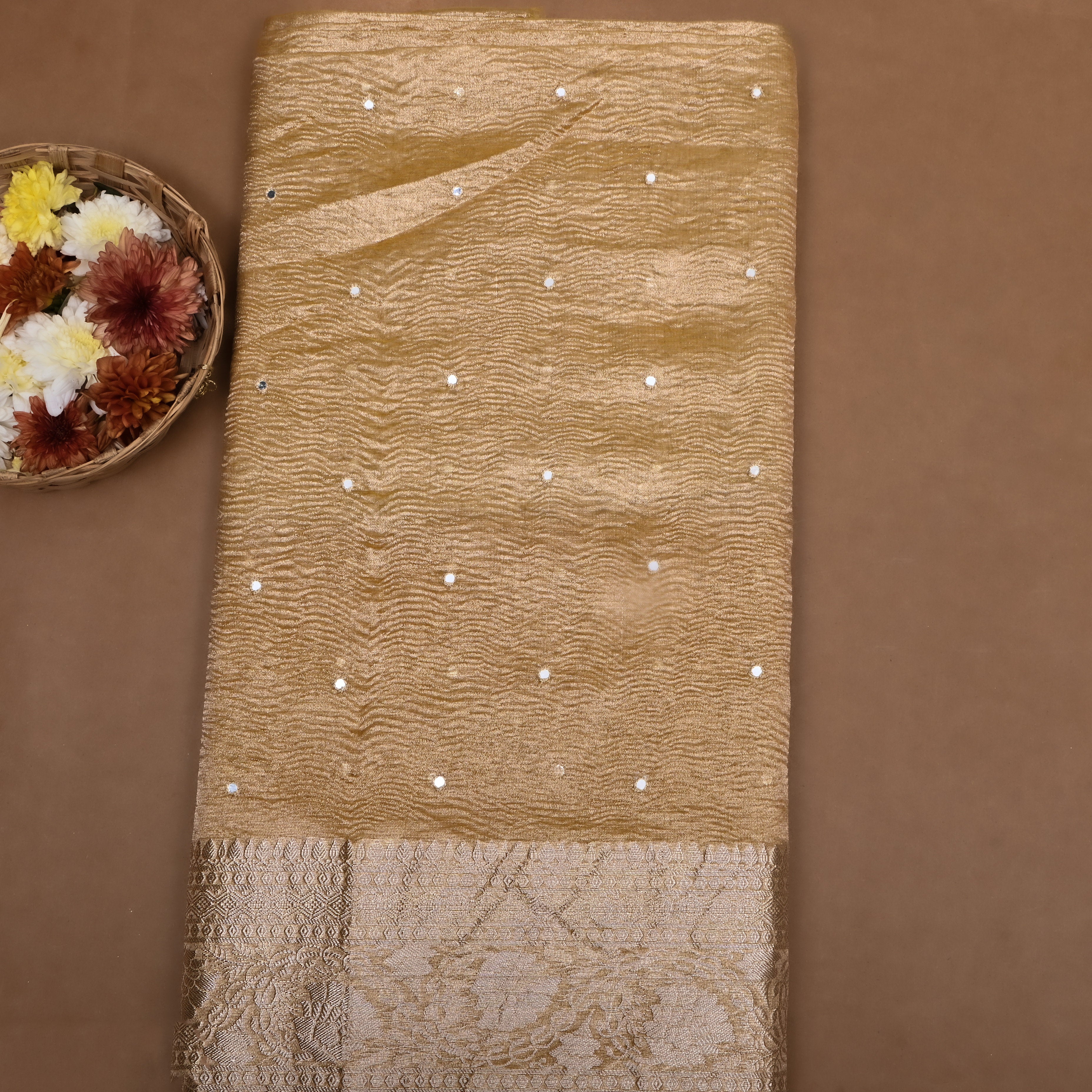 Jewel Yellow Zari Woven Tissue Fabric