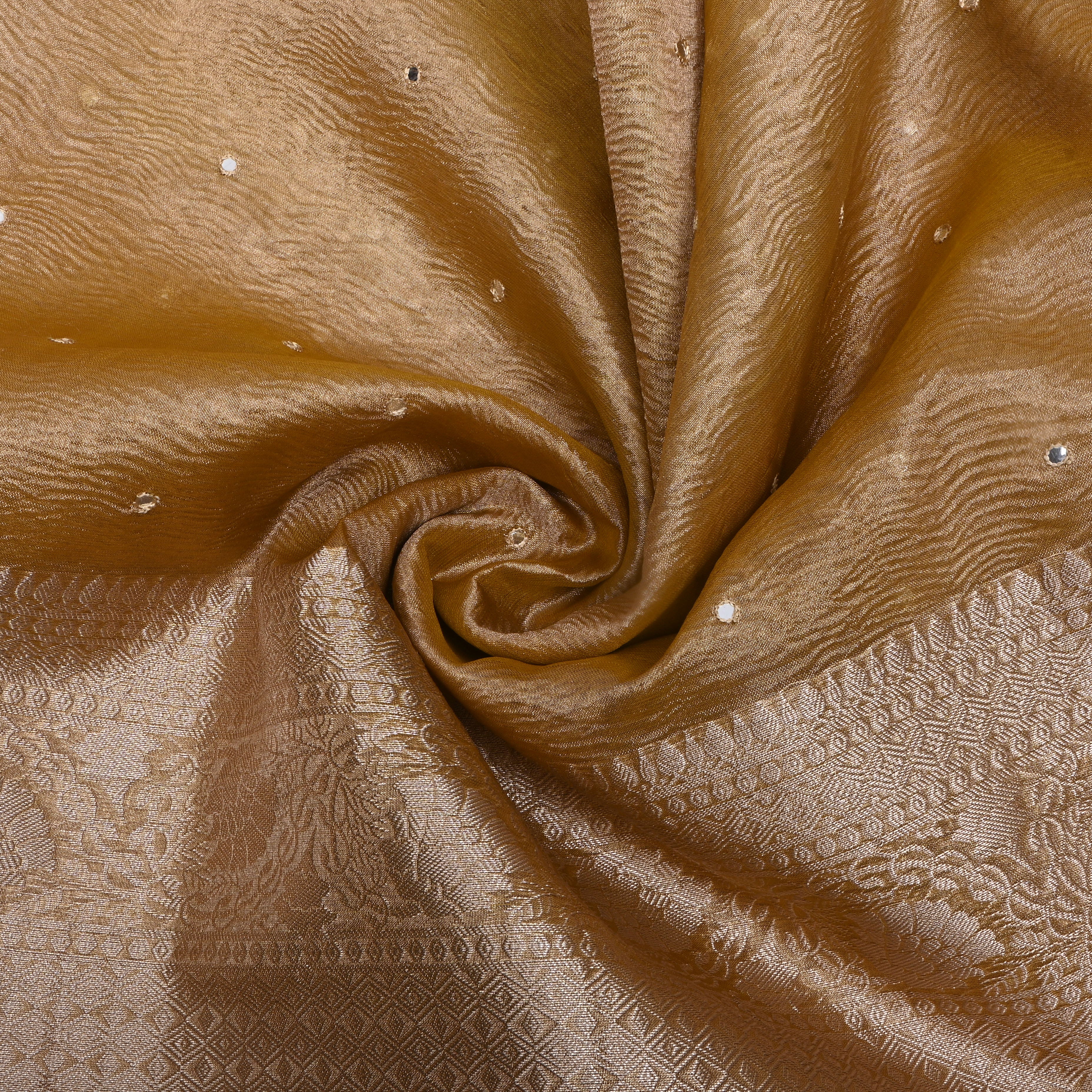 Jewel Yellow Zari Woven Tissue Fabric