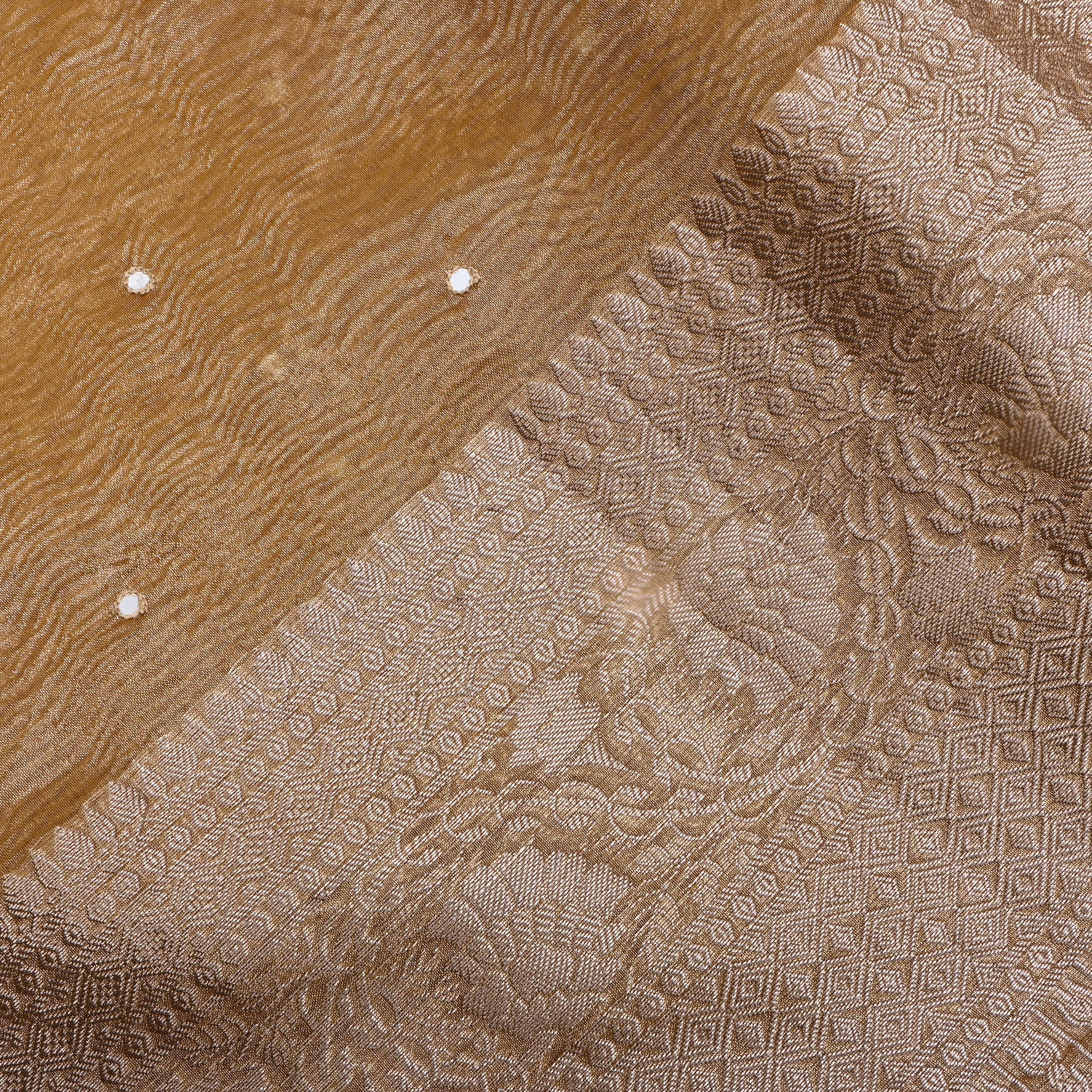 Jewel Yellow Zari Woven Tissue Fabric