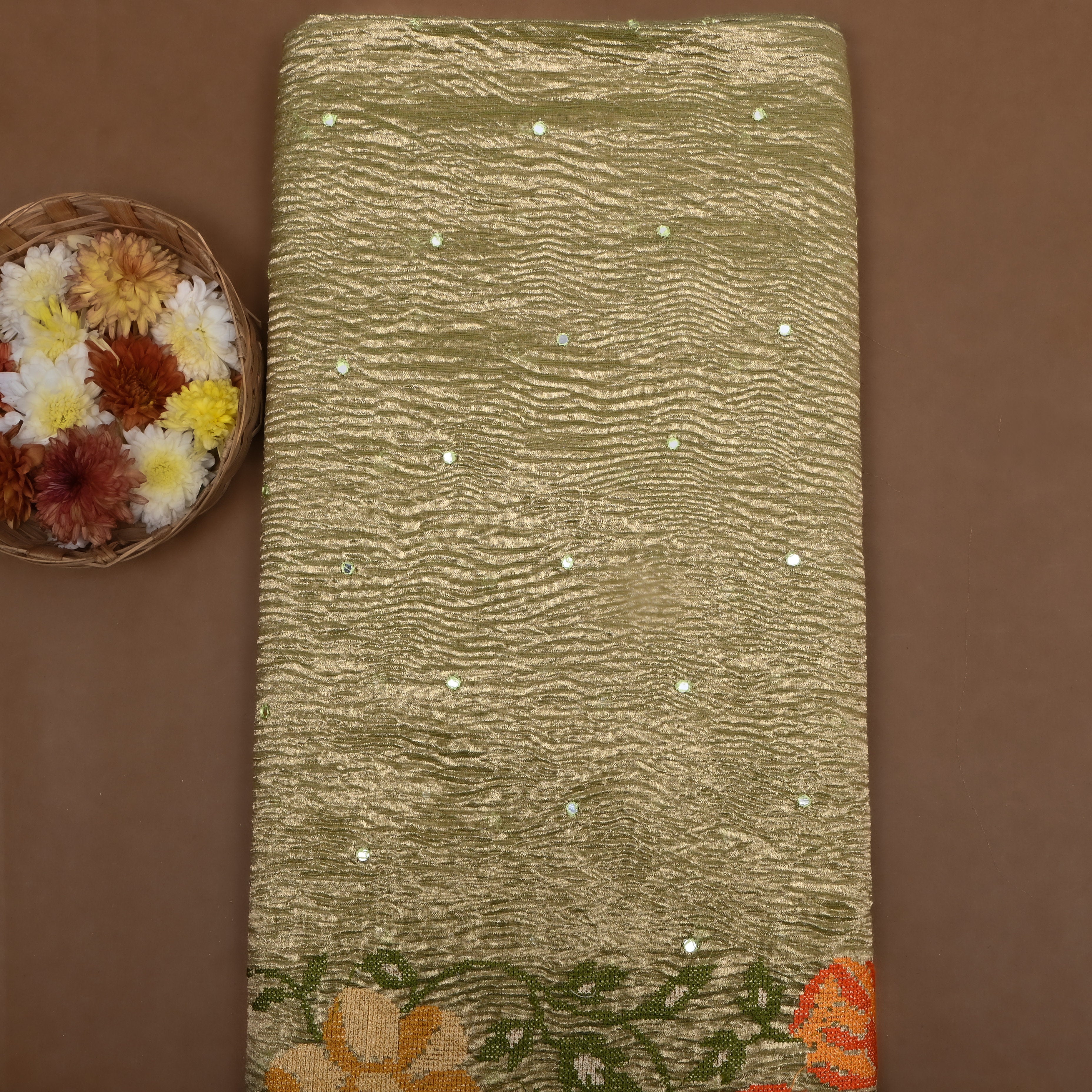 Pale Gold Cross Stitch Tissue Fabric