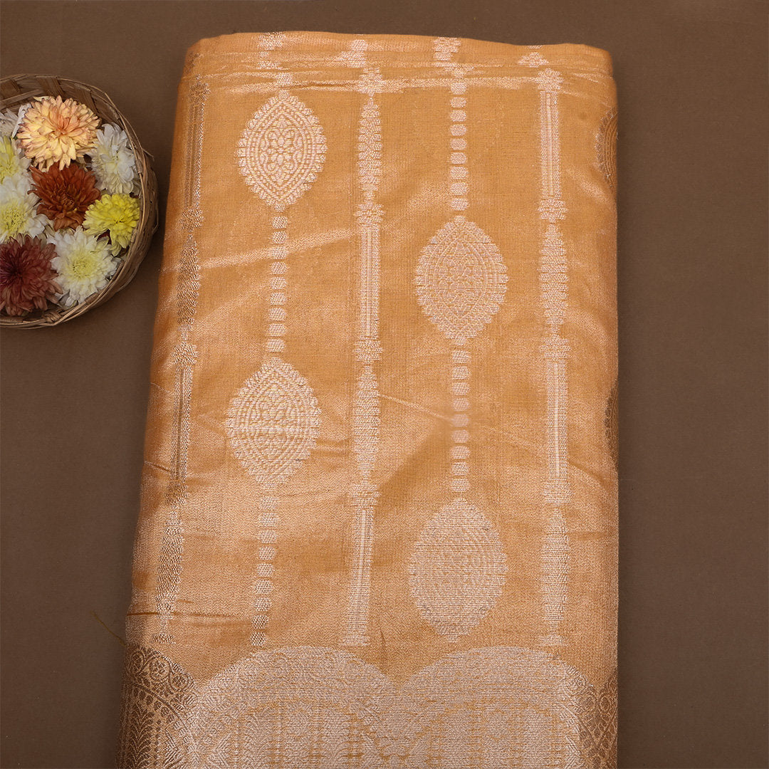 Golden Zari Weave Tissue Fabric