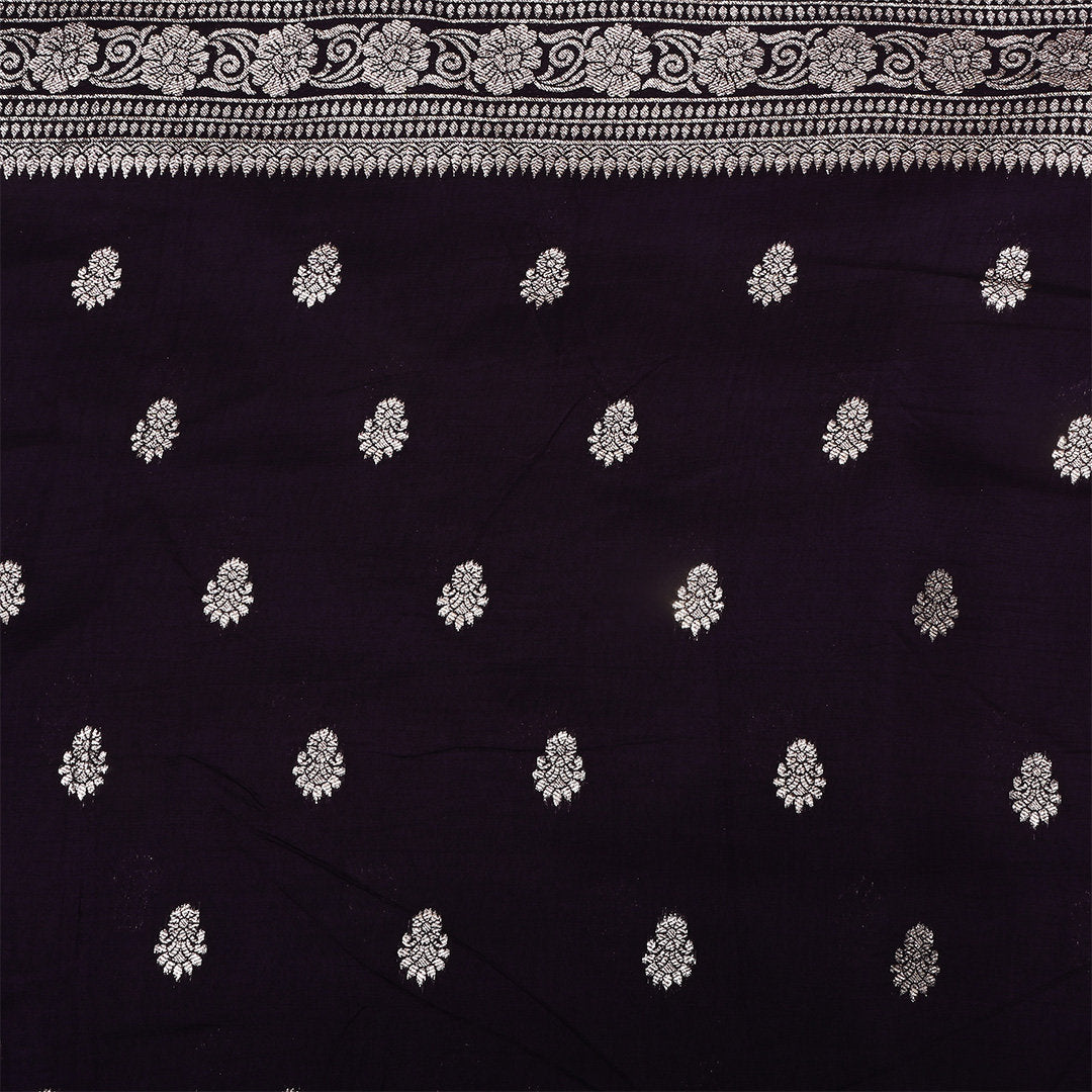 Jamun Purple Zari Woven Silk Fabric