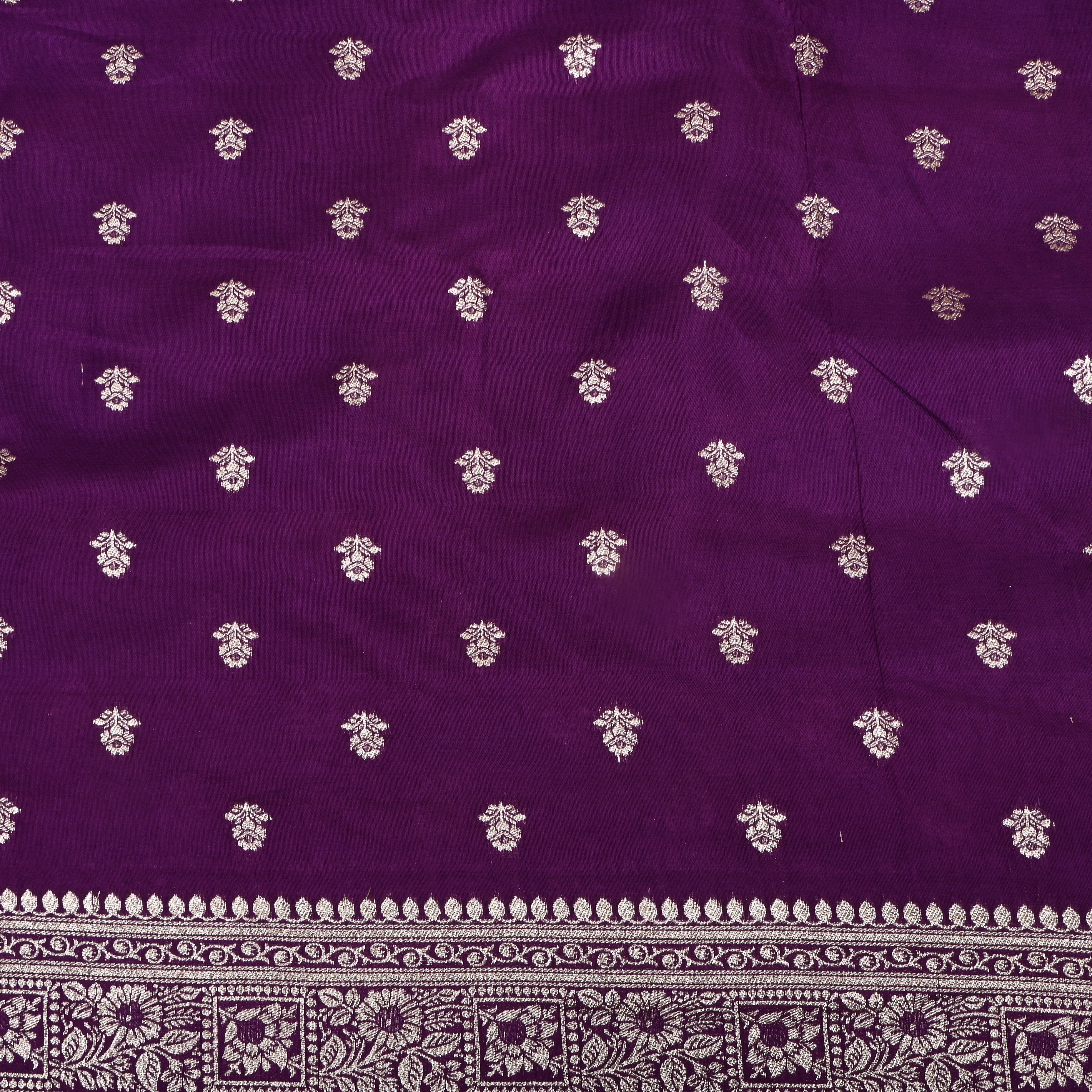 Imperial Violet Zari Woven Silk Fabric