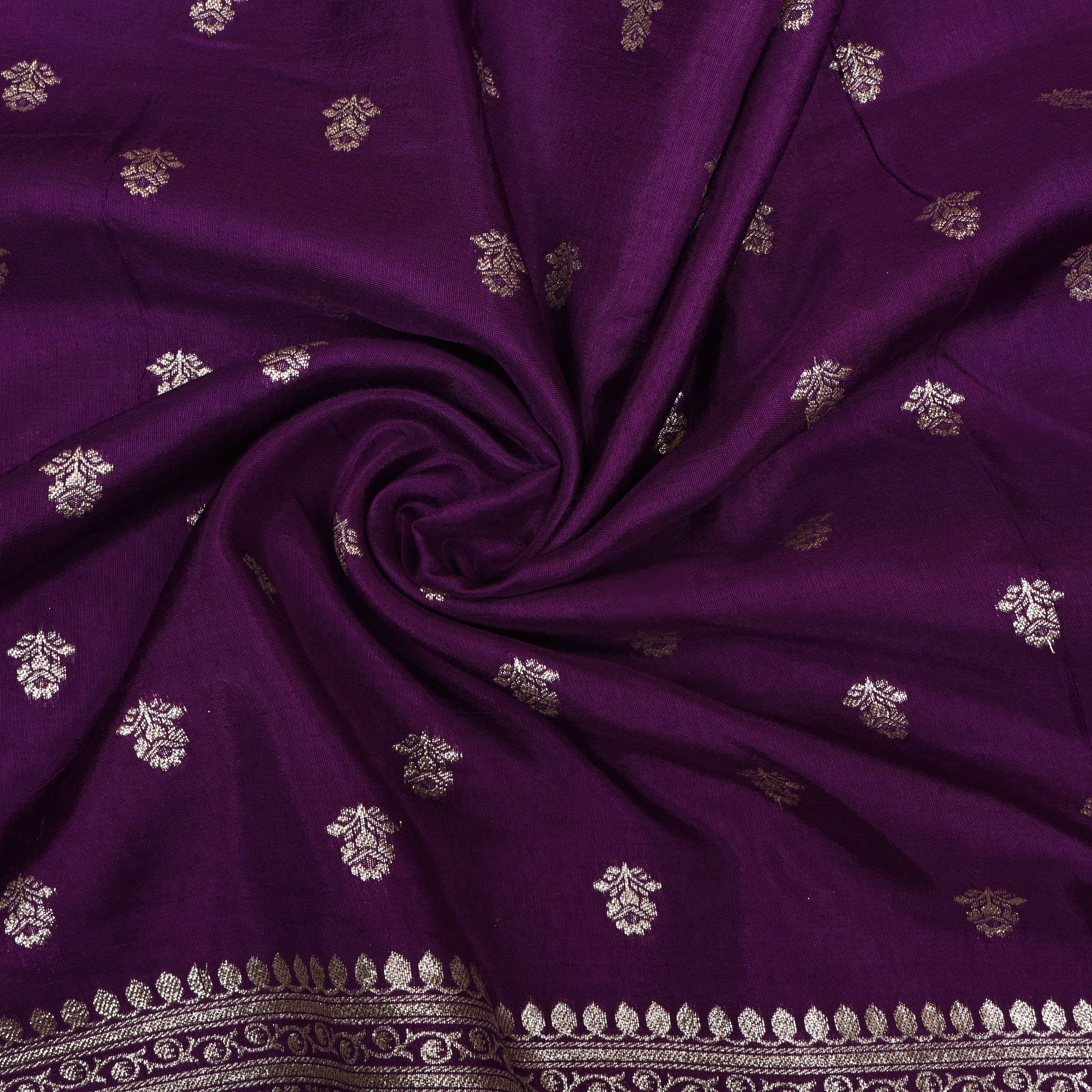 Imperial Violet Zari Woven Silk Fabric