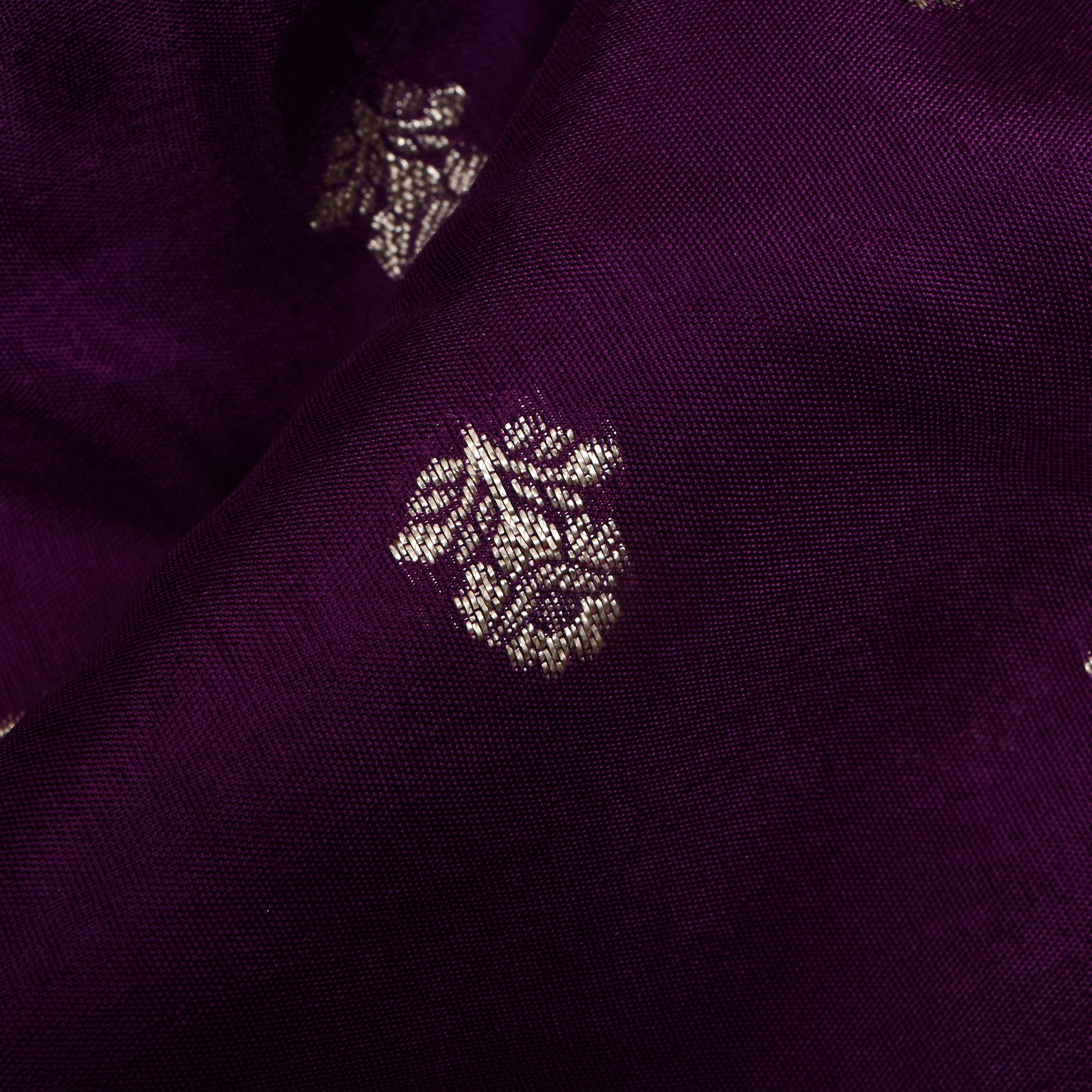 Imperial Violet Zari Woven Silk Fabric