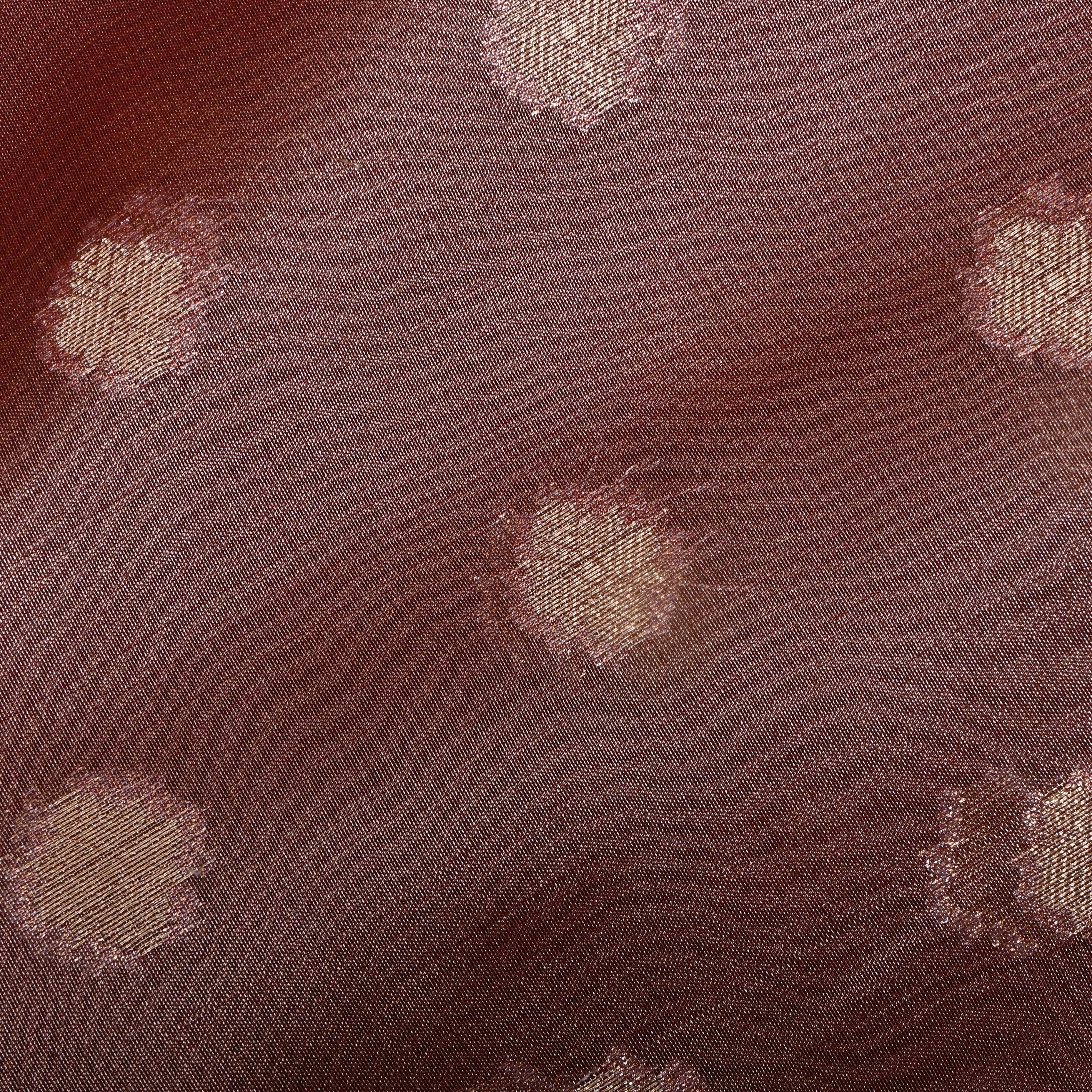 Brick Red Zari Woven Tissue Fabric