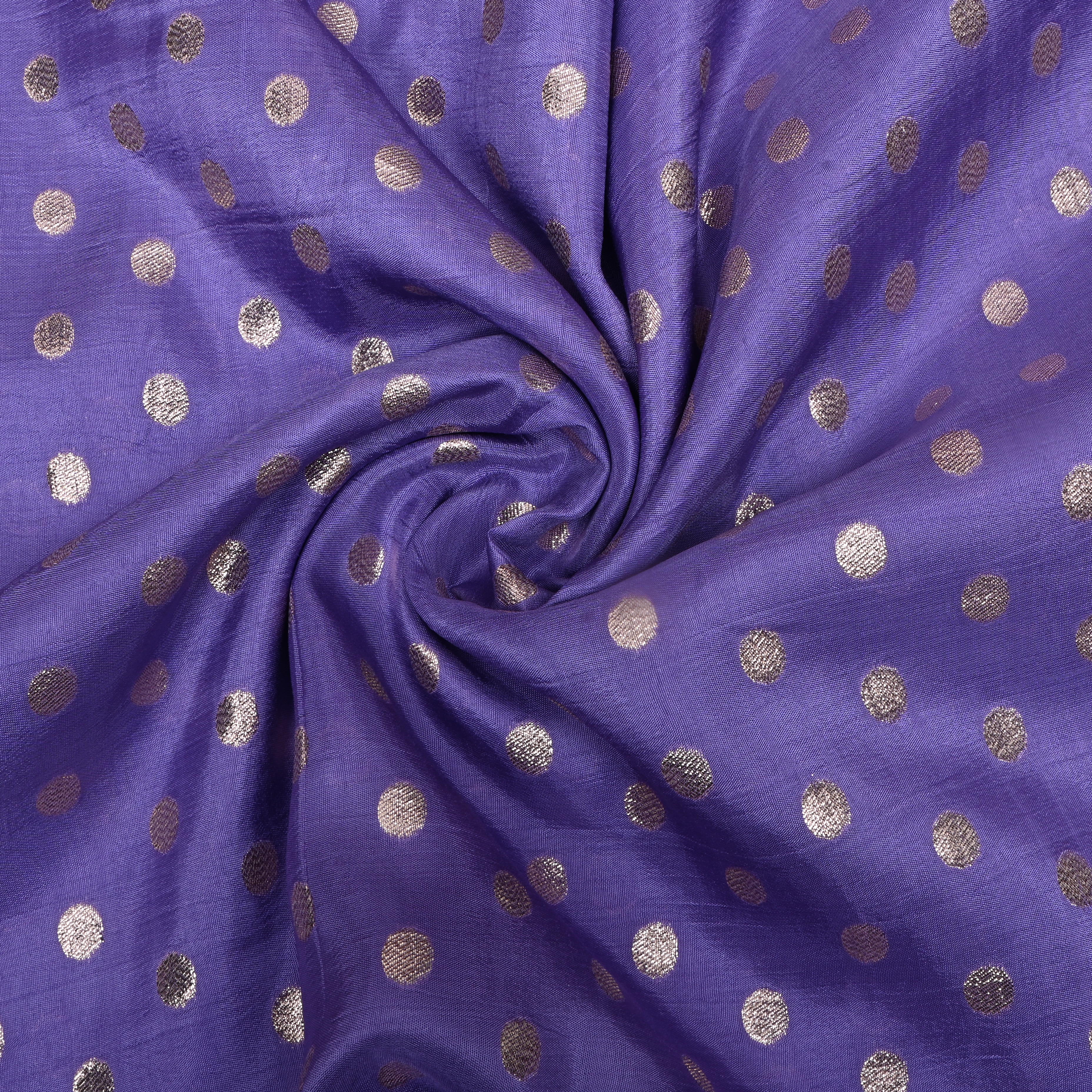 Light Purple Zari Woven Silk Fabric