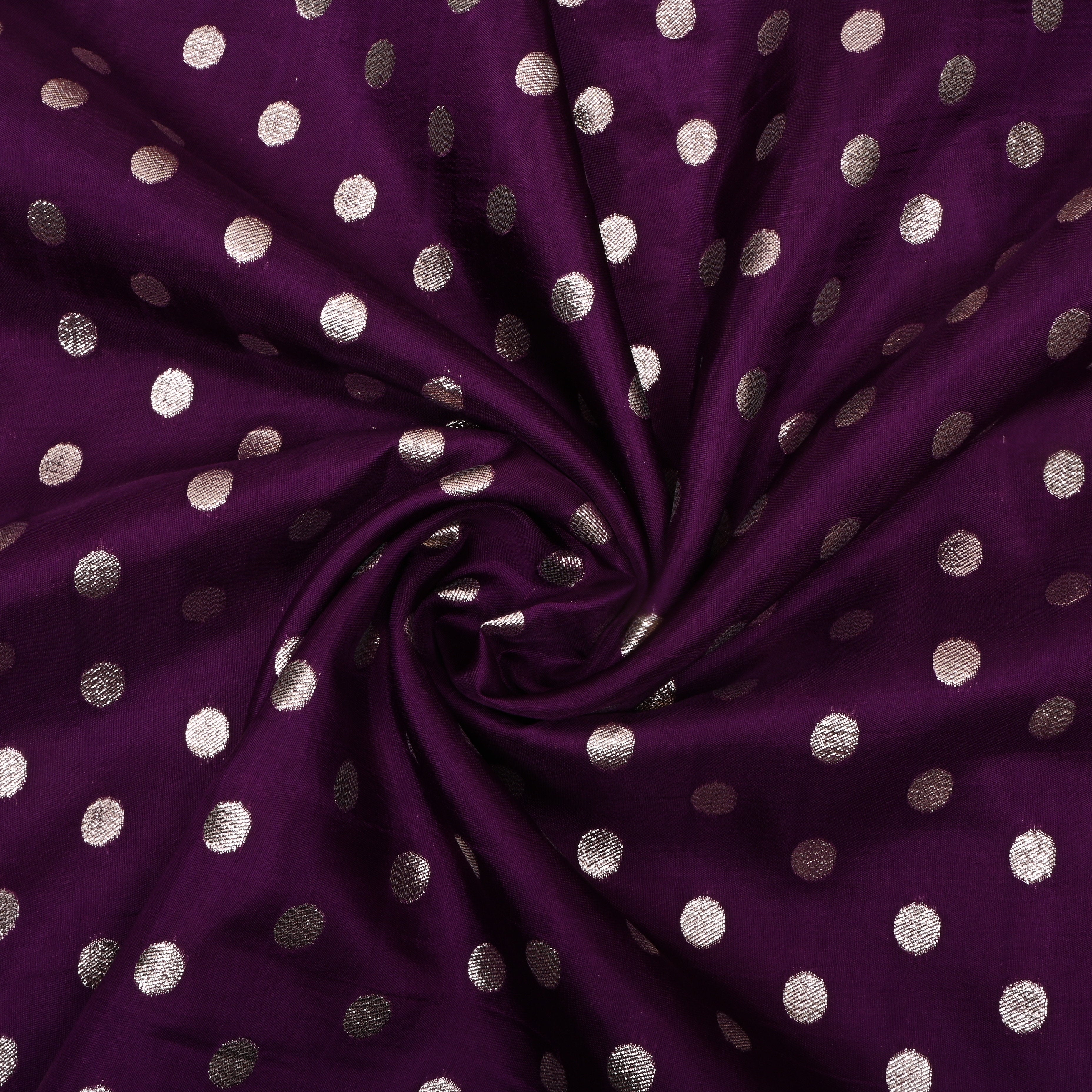 Pure Violet Zari Woven Silk Fabric