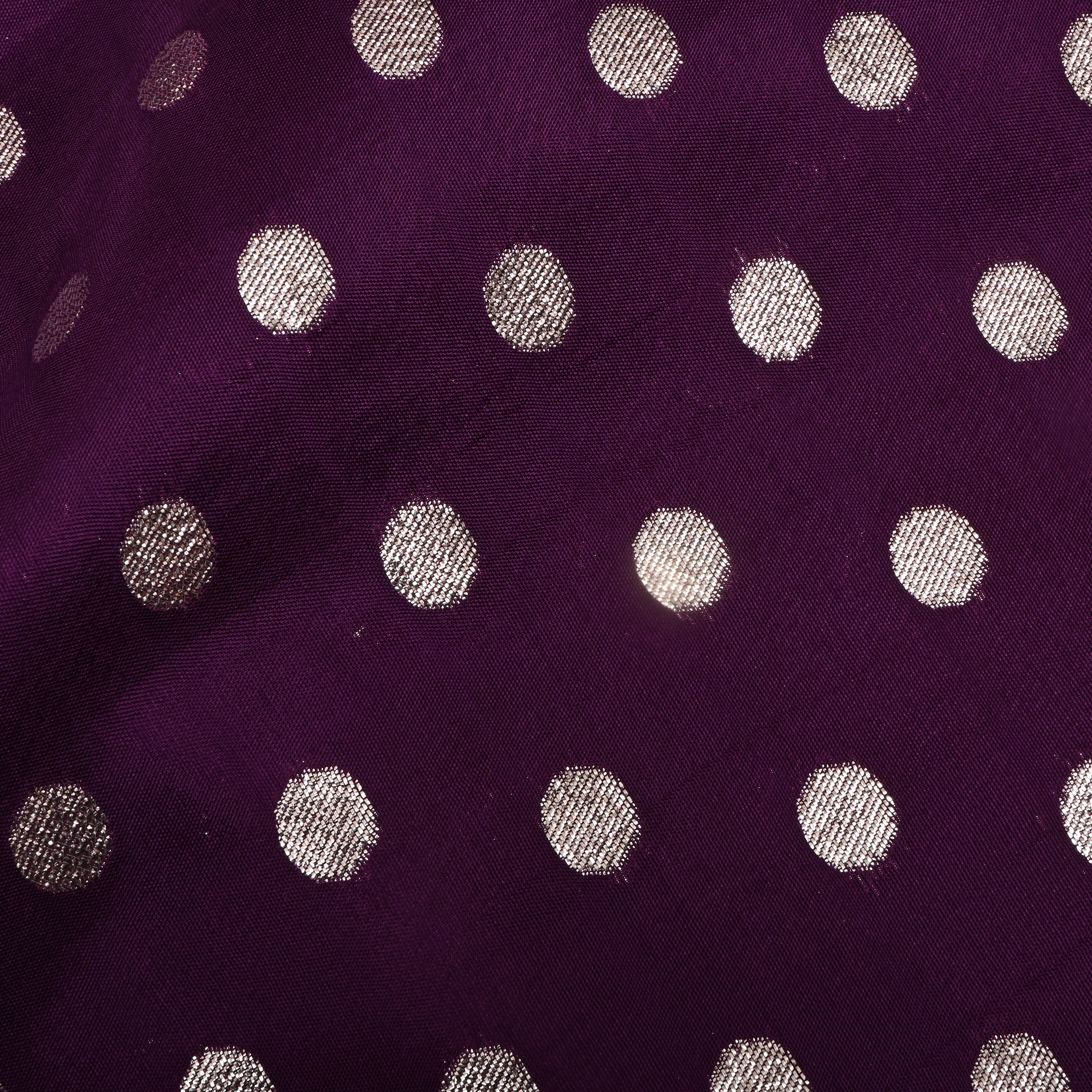Pure Violet Zari Woven Silk Fabric